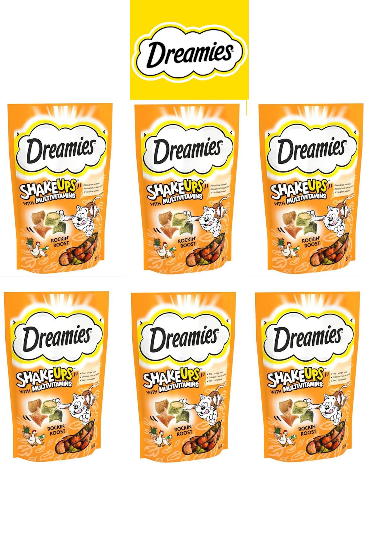 Dreamies Shake Ups Rockin Rooster Kedi Ödülü 55 Gr x 6 Adet