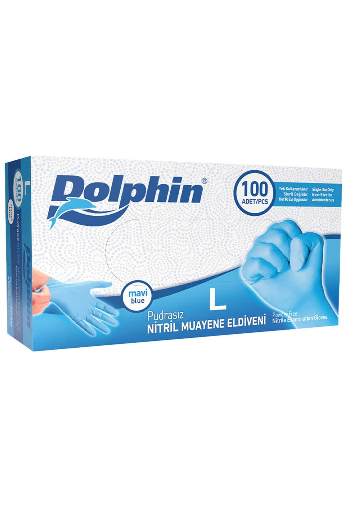 KUMSAL Nitril Eldiven Mavi L 100'lü Paket