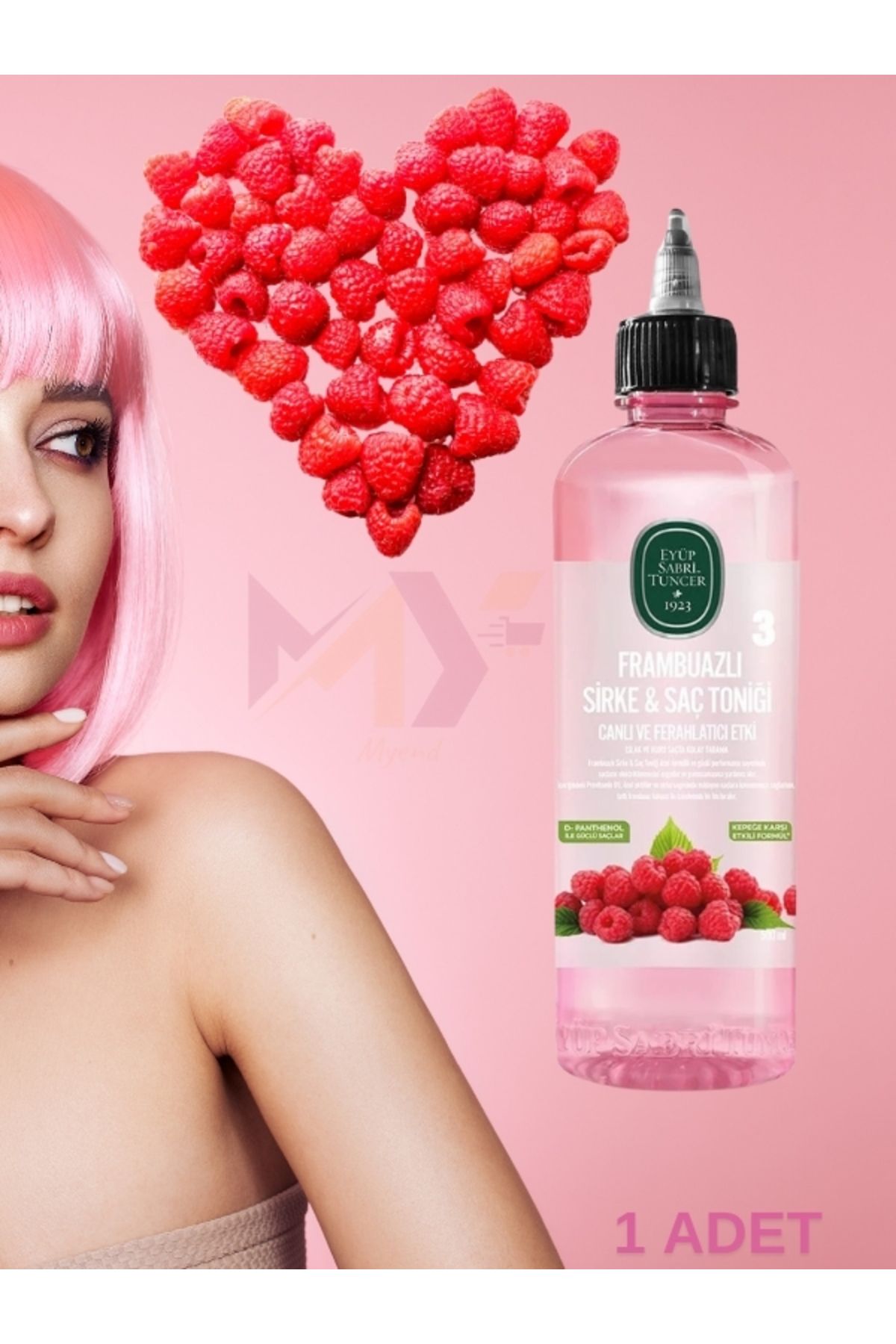 Eyüp Sabri Tuncer Frambuaz & Sirke Saç Bakım Toniği, Canlı ve Ferahlatıcı Etki 500 ml 1 Adet