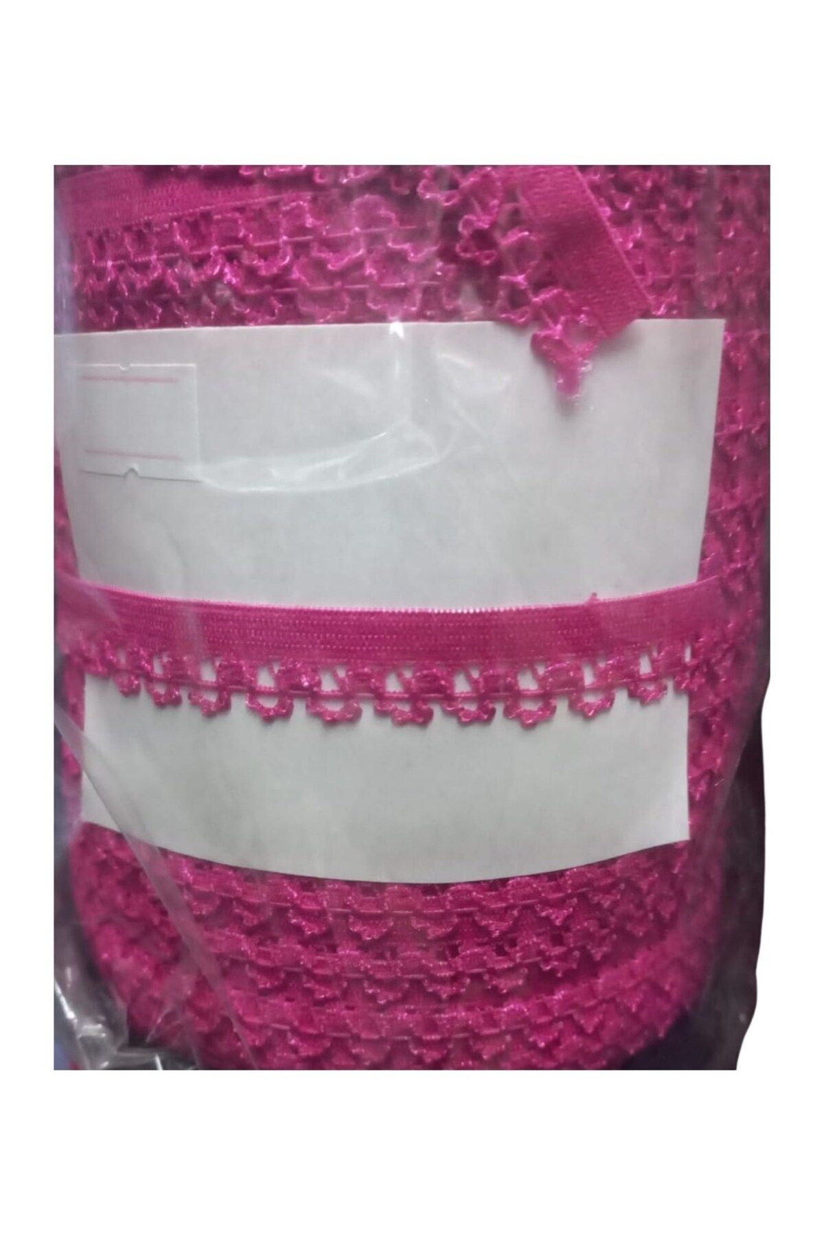BirdoluSepet Çamaşır Lastiği Dantelli 1 cm 75 Metre 1 Top Fuşya