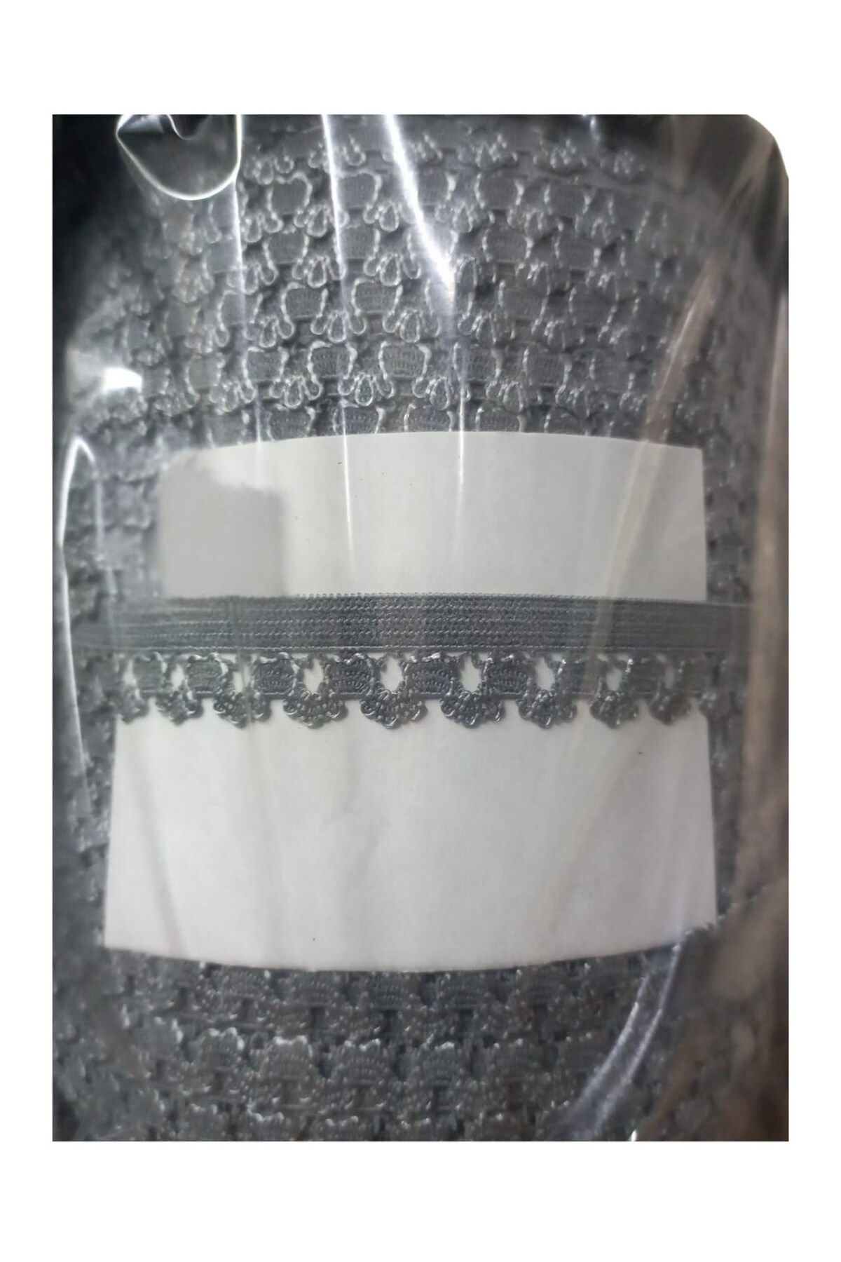 BirdoluSepet Çamaşır Lastiği Dantelli 1 cm 75 Metre 1 Top Gri