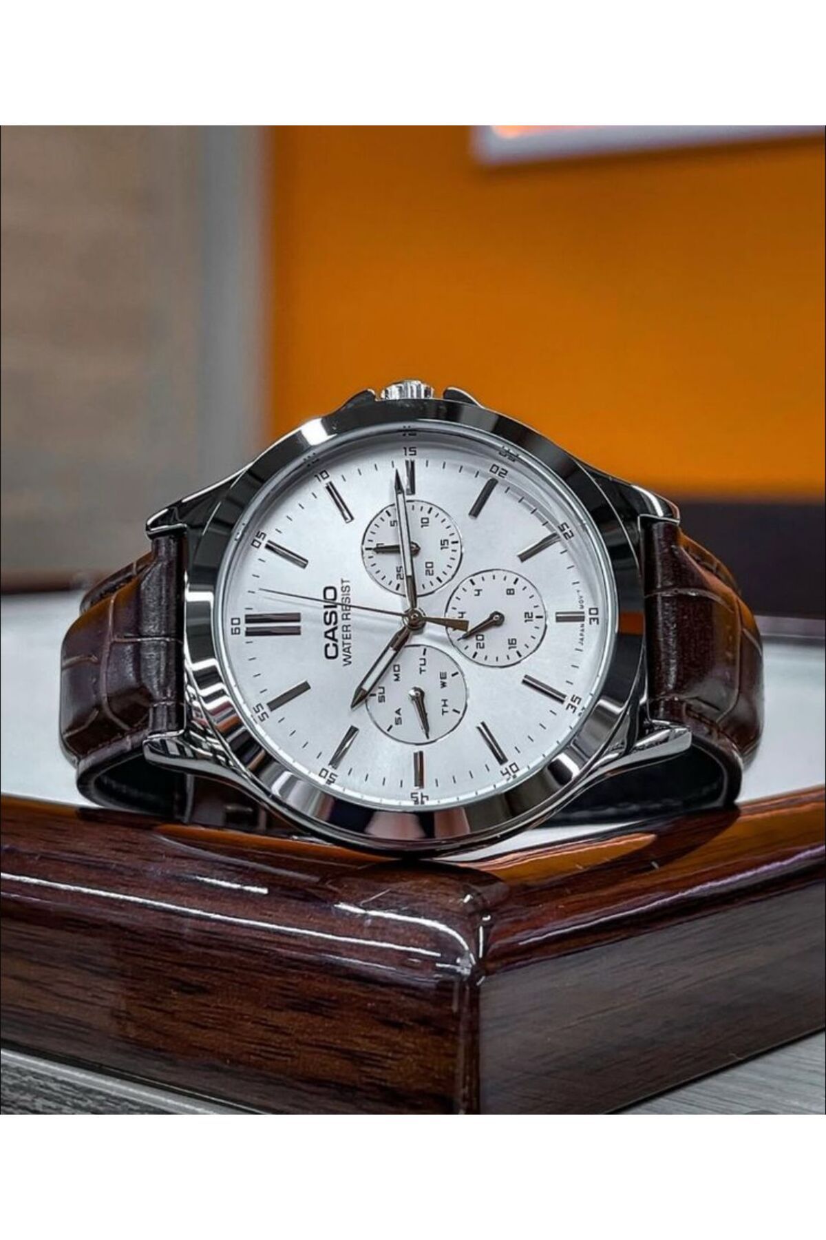 Casio-Casio Enticer Analog Watch for Men MTP-V300L-7AUDF - 47 mm - Brown 2