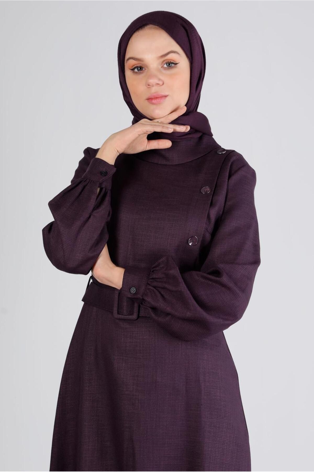 لباس کمربند دکمه ای 43439 Alvina