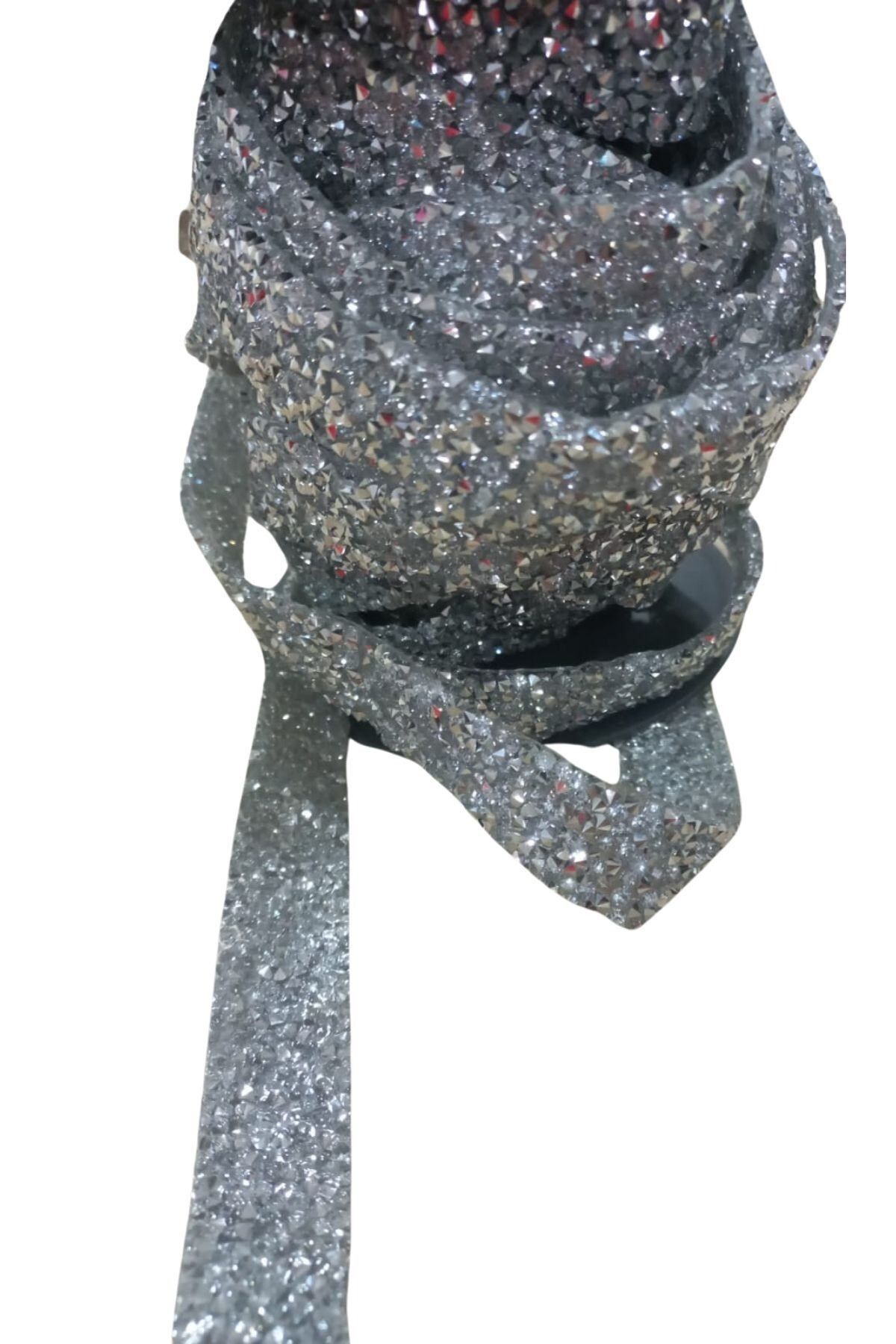 BirdoluSepet Silikonlu Yapıştırma Taş 1 cm Gümüş 10 Metre