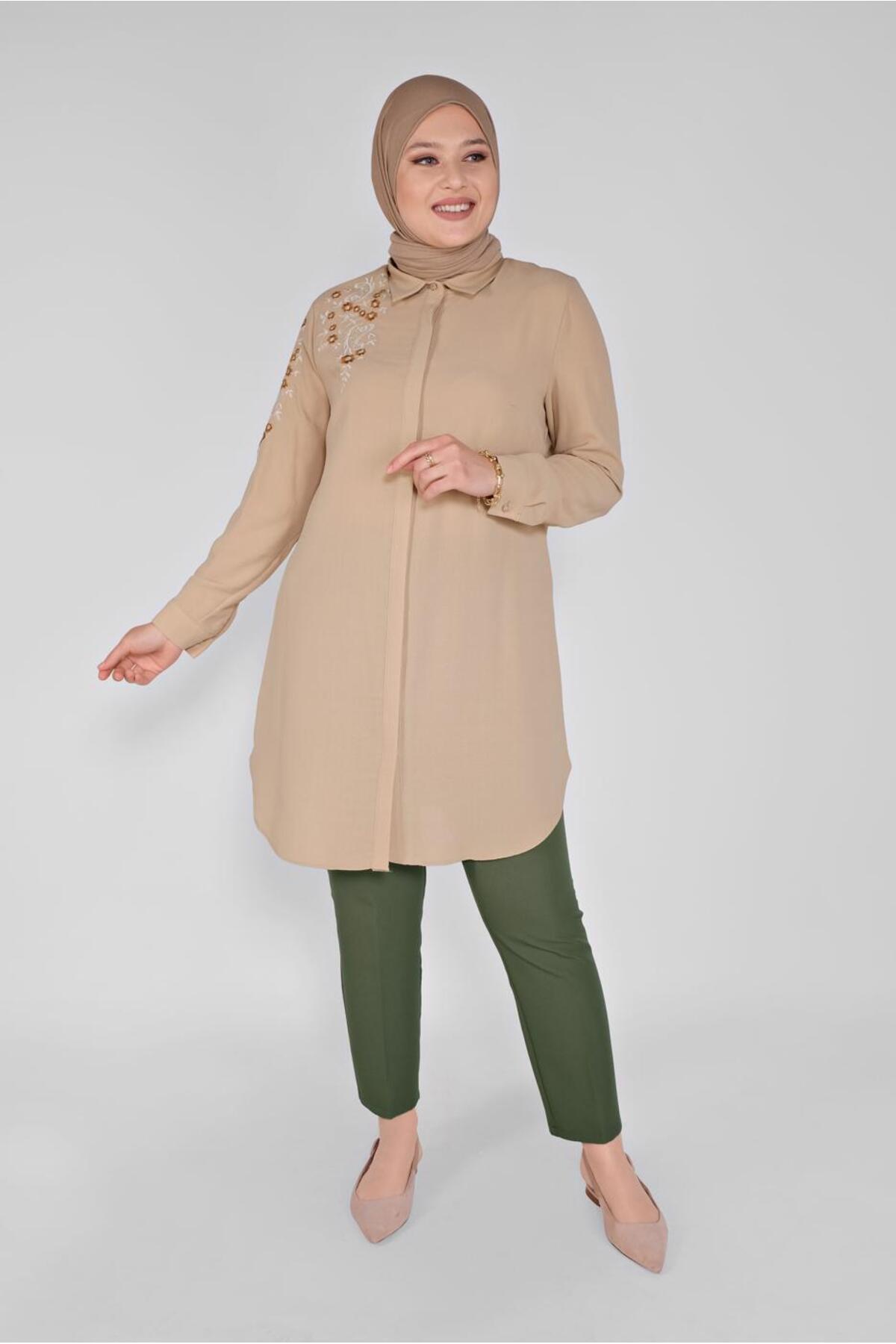 آلوینا تونیک گل‌دوزی شده کد 20043