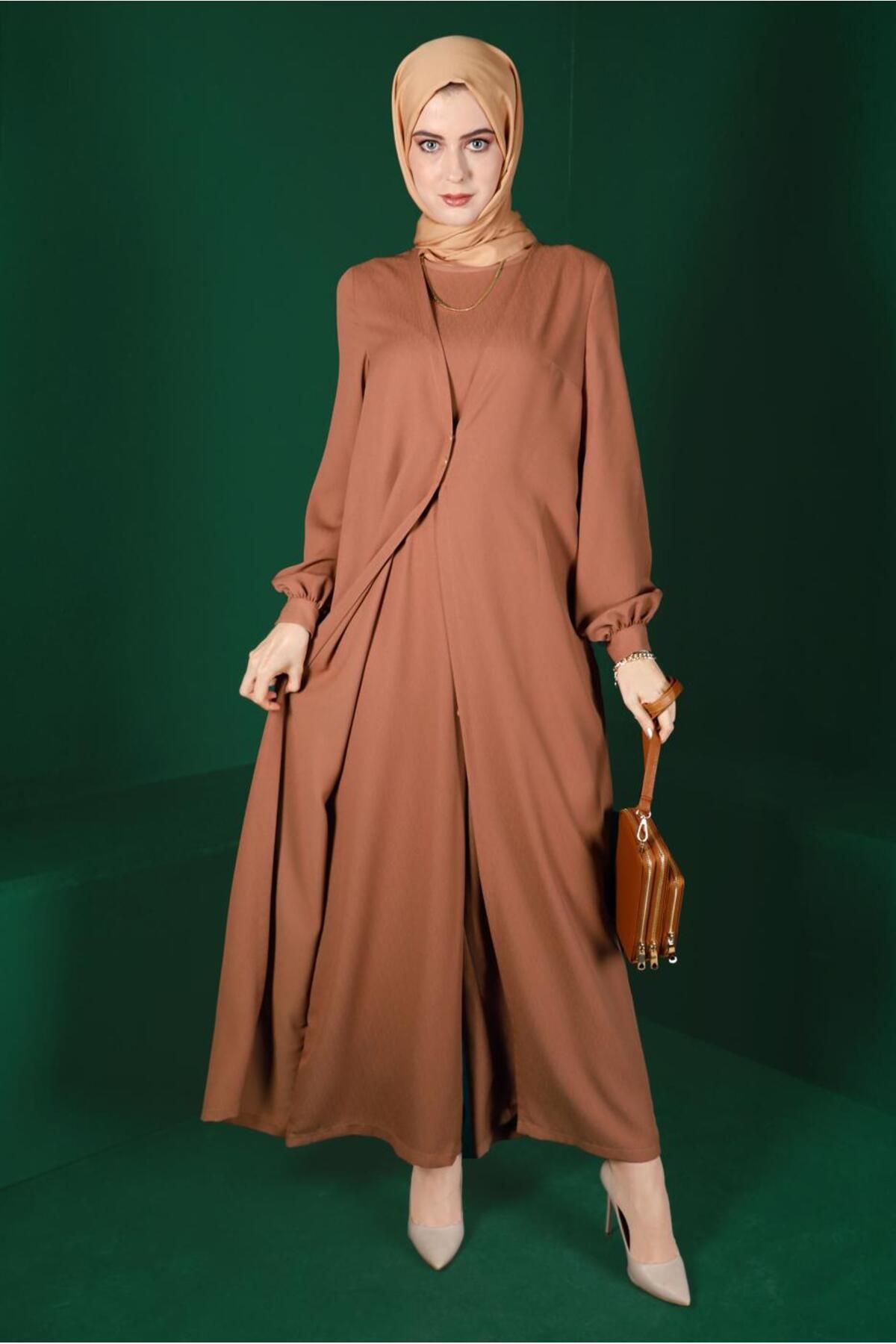 ژاکت کش باف پشمی مدل 42766 دکمه دار Alvina