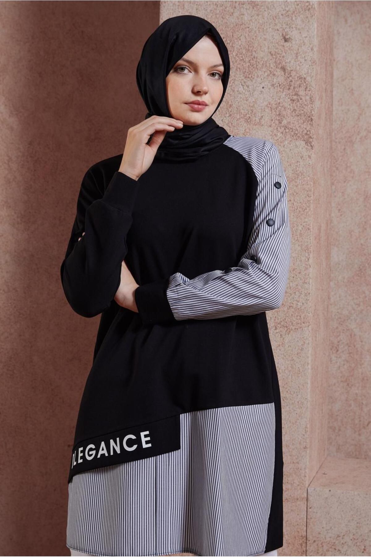 تونیک لباس ورزشی چاپی متنی 44619 Alvina