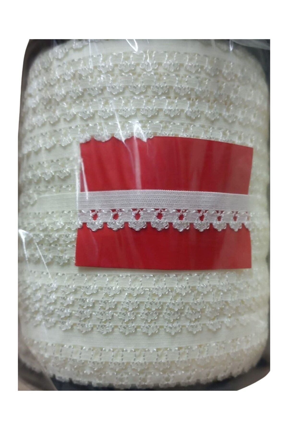BirdoluSepet Çamaşır Lastiği Dantelli 1 cm 75 Metre 1 Top Kırık Beyaz