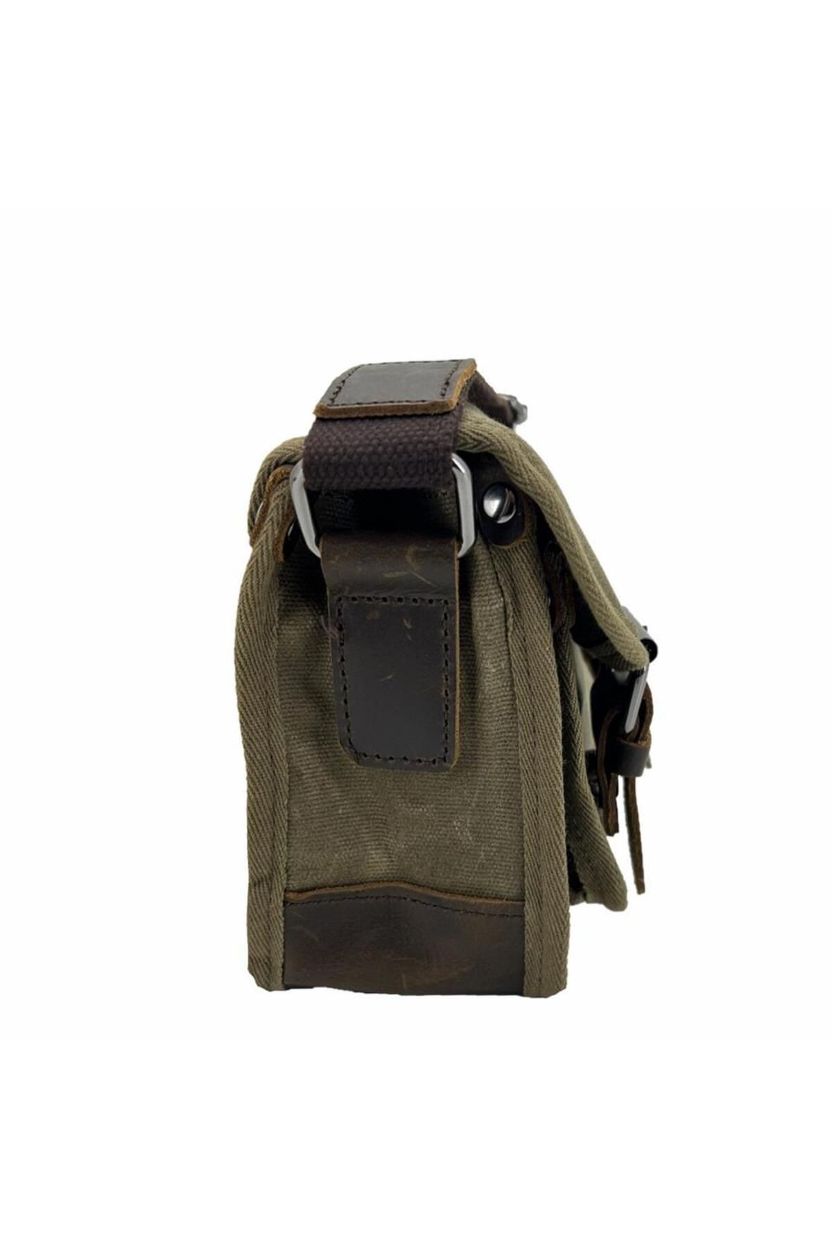 ÇÇS-Ççs 31488 Waxed Canvas Postman - Shoulder Bag with Strap Brown 7