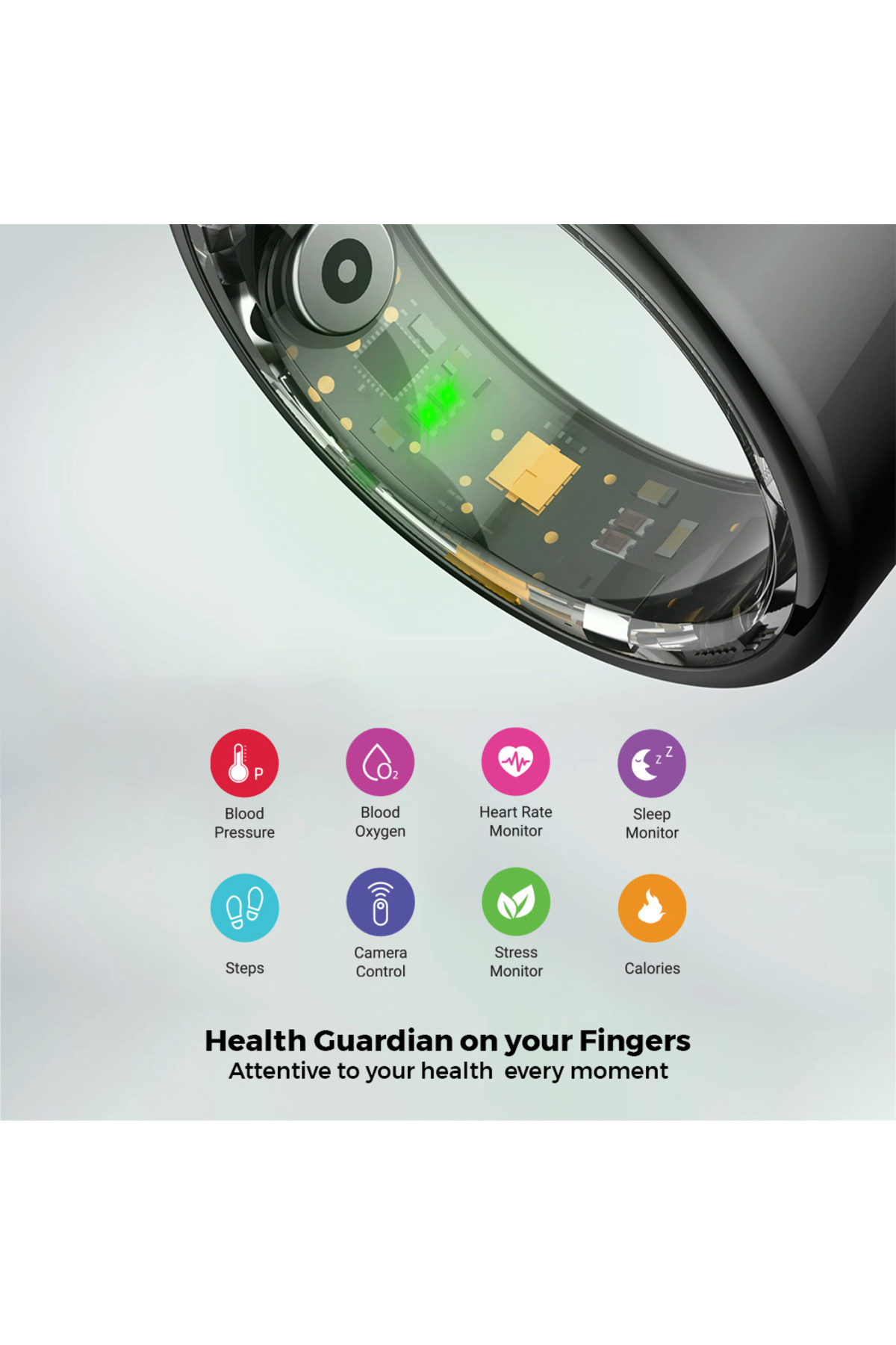 trands-Health Smart Ring Heart Rate Stress Sleep Monitor R02 5