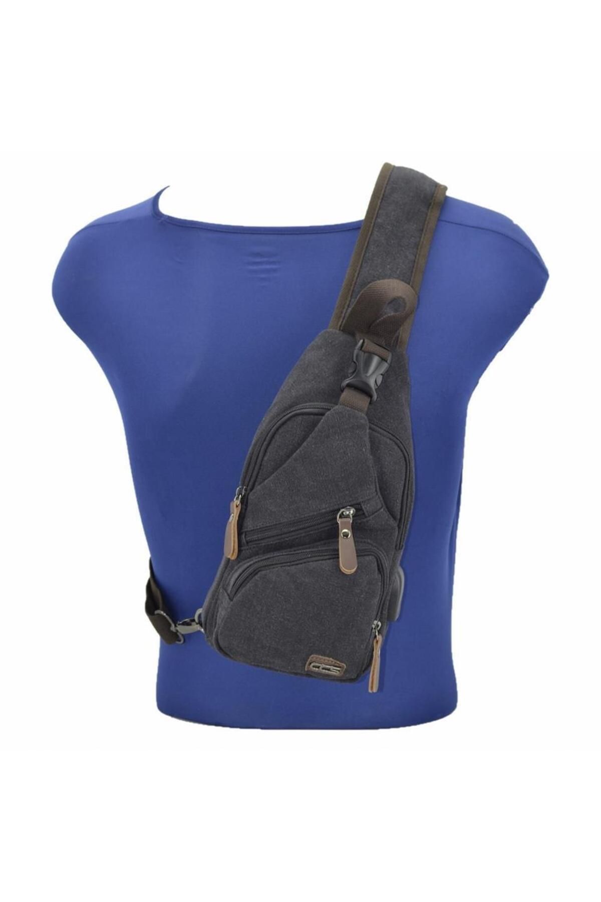 ÇÇS-London 31184 Canvas Backpack with USB Aux Output Black 5