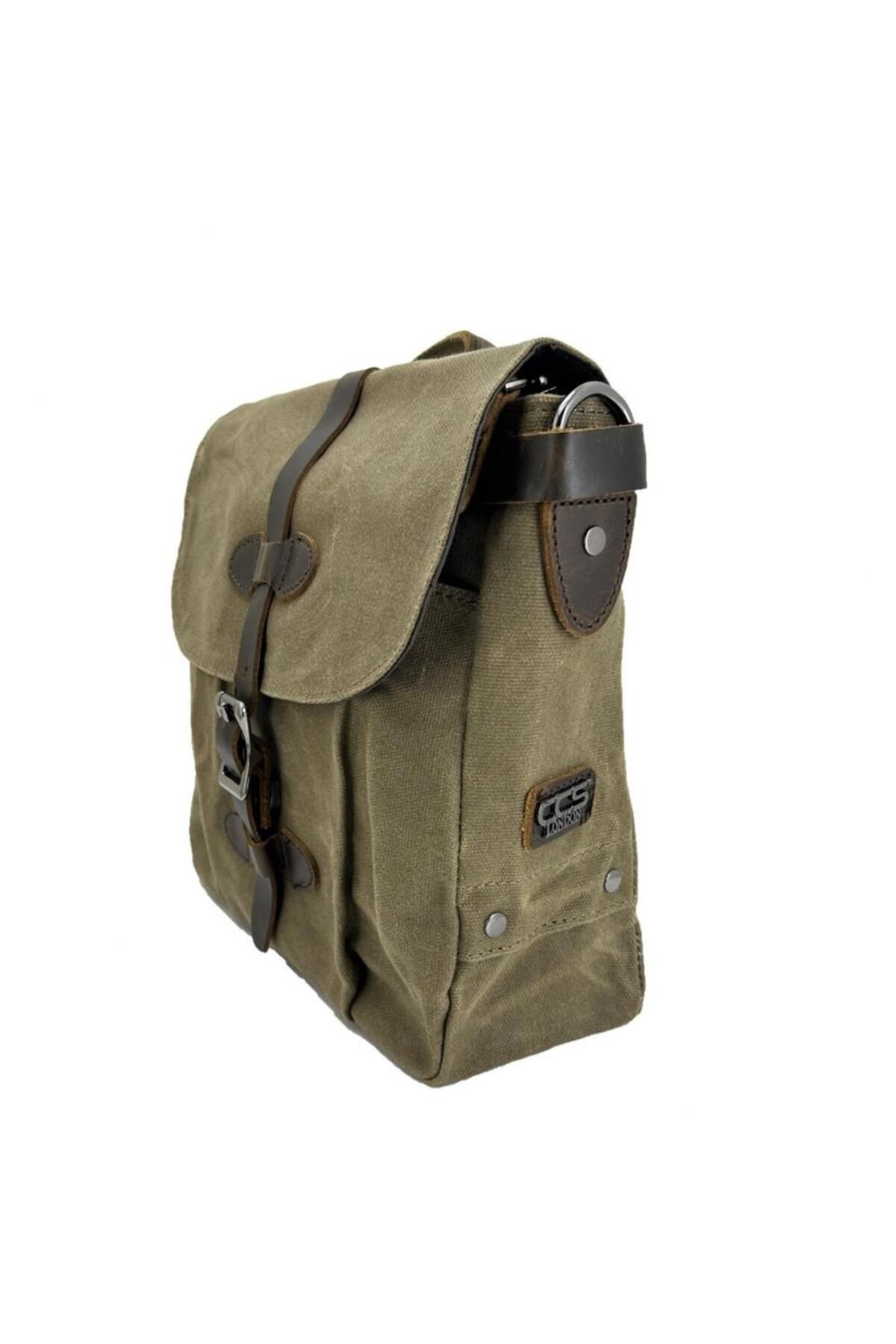 ÇÇS-Ççs 31487 - Khaki Waxed Canvas Retro Shoulder Bag 4