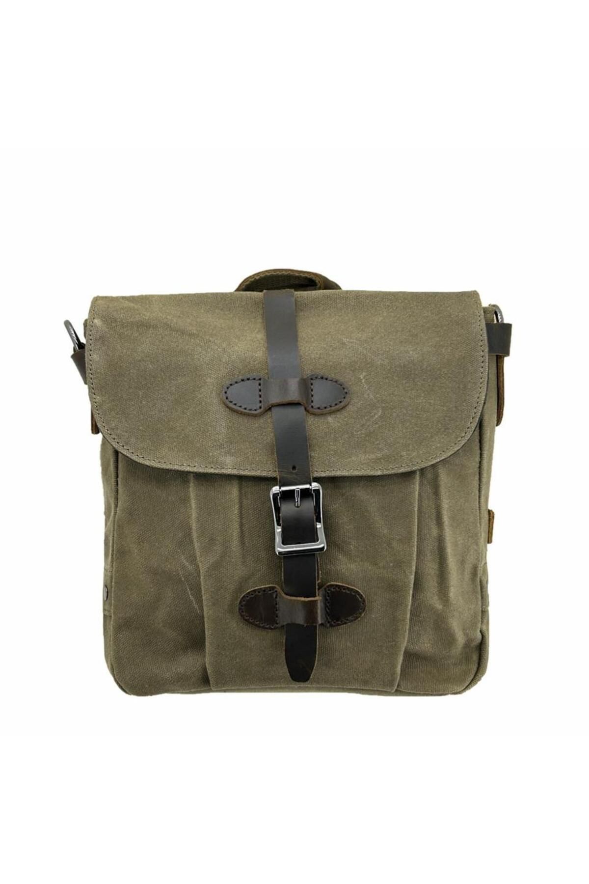 ÇÇS-Ççs 31487 - Khaki Waxed Canvas Retro Shoulder Bag 1