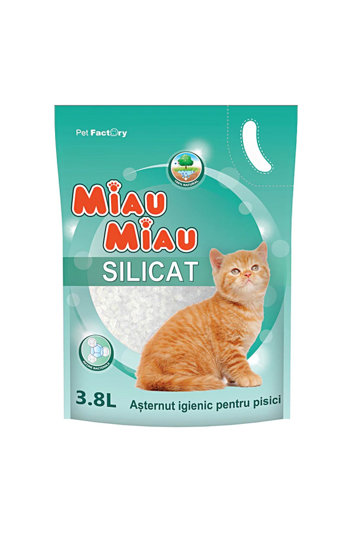 MIAU MIAU Așternut Igienic Pentru Pisici Silicat, 3,8 L - One Size