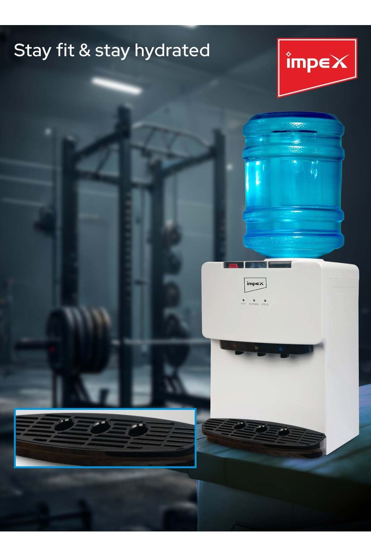 İMPEX-Impex Water Dispenser With 3 Temperature Settings Table Top Stainless Steel Tank WD 3903B 4