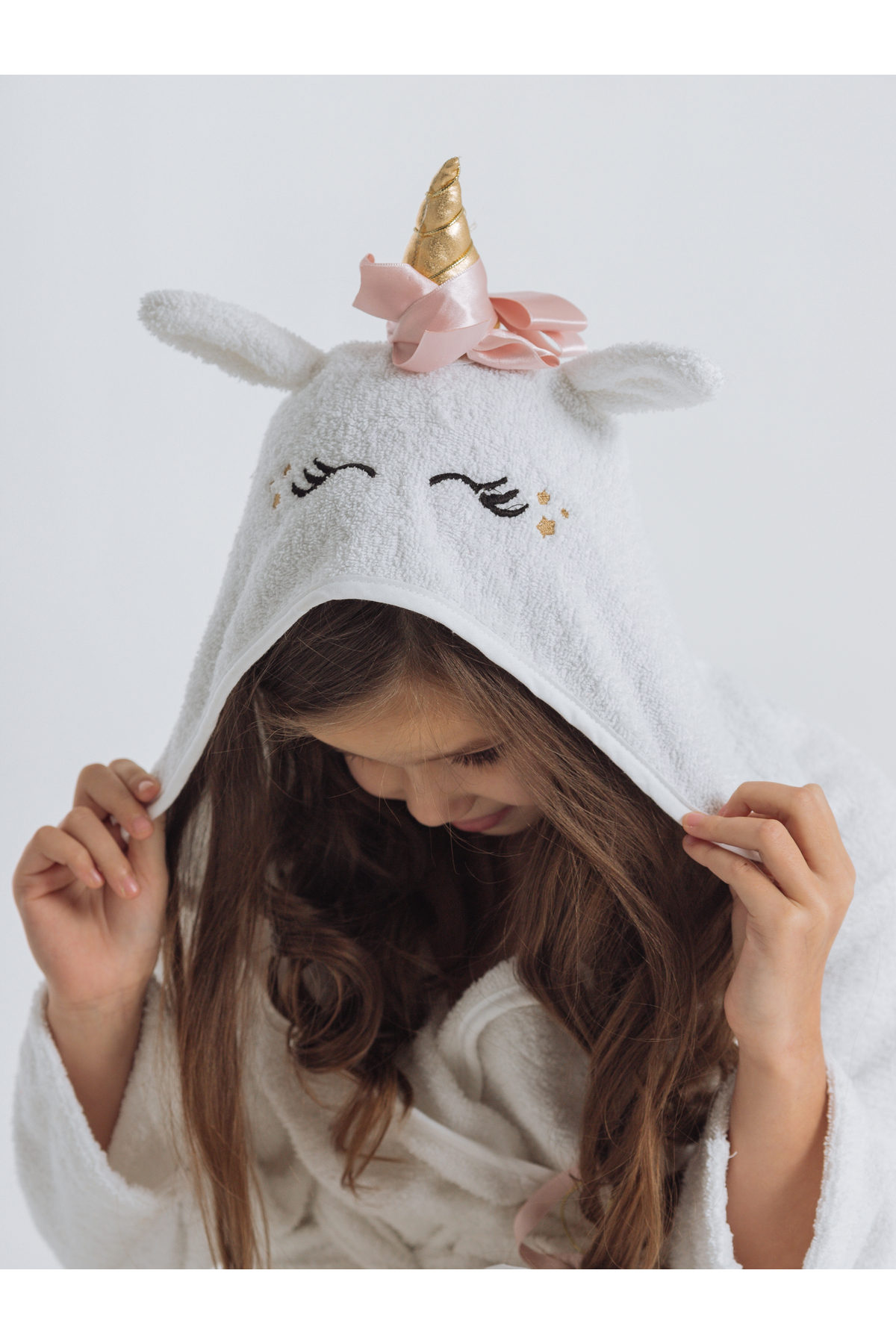 Formeya Kapşonlu Çocuk Bornoz %100 Pamuklu Su Emici Hayvan Figürlü fotoğrafı 2 (önizleme)