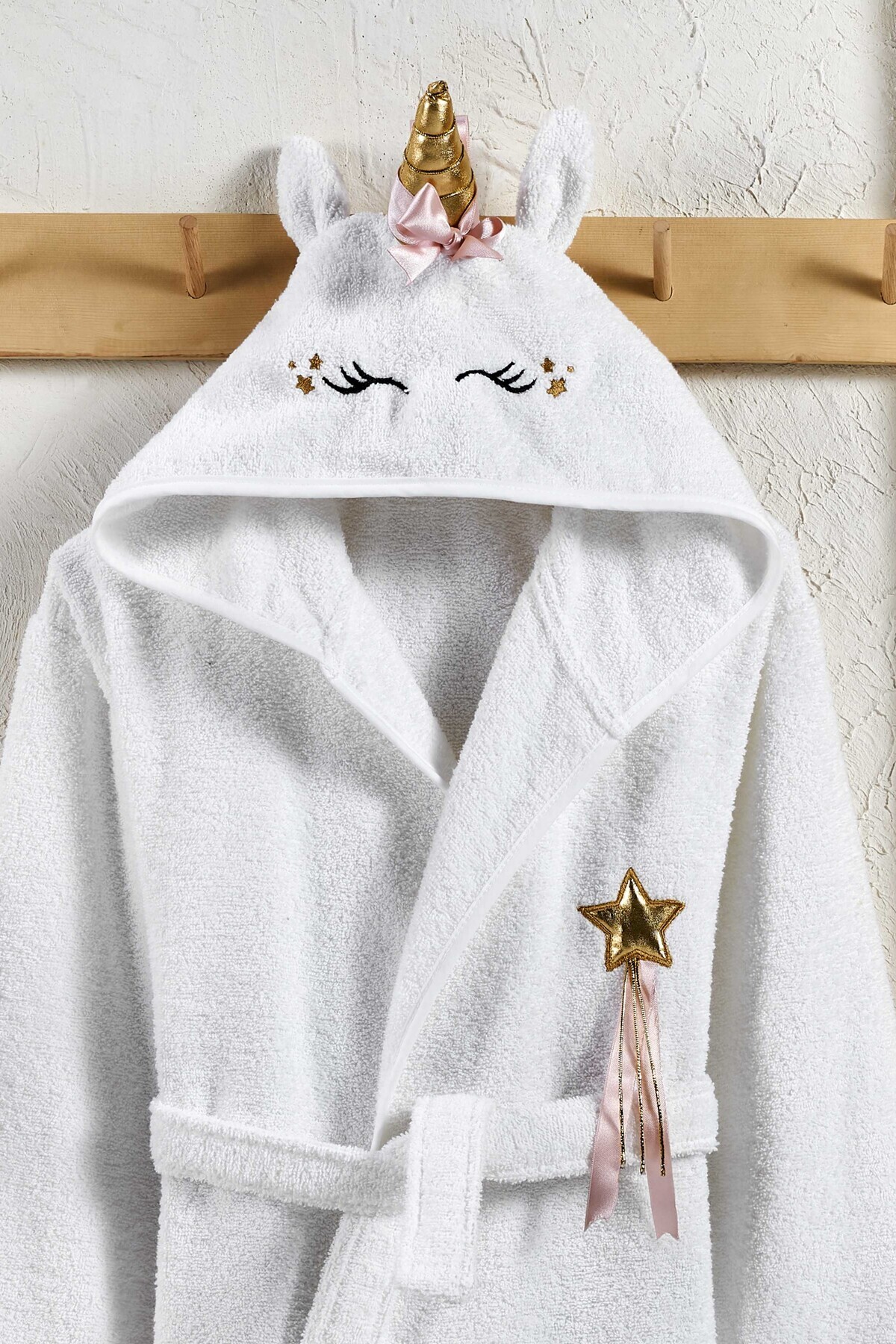 Formeya Kapşonlu Çocuk Bornoz %100 Pamuklu Su Emici Hayvan Figürlü fotoğrafı 6 (önizleme)