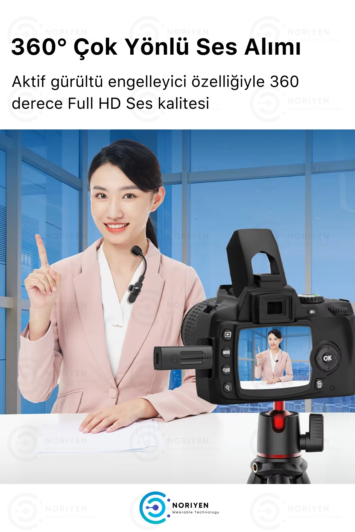 Pro Model Aux Girişli Kablosuz Yaka Mikrofonu Influencer Youtuber Tiktok Röportaj İçin K35D Mikrofon