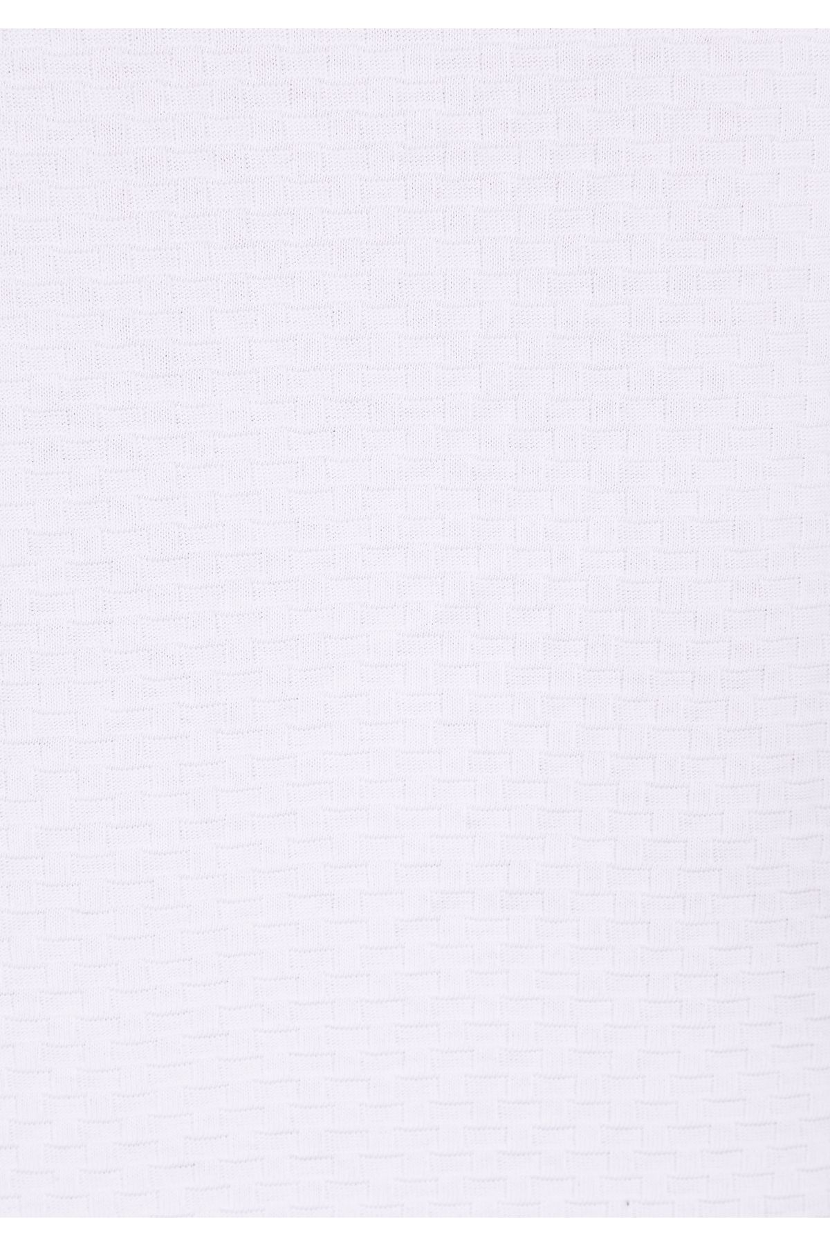Colin's-Regular Fit Round Neck Jacquard Men's White Short Sleeve T-Shirt 5
