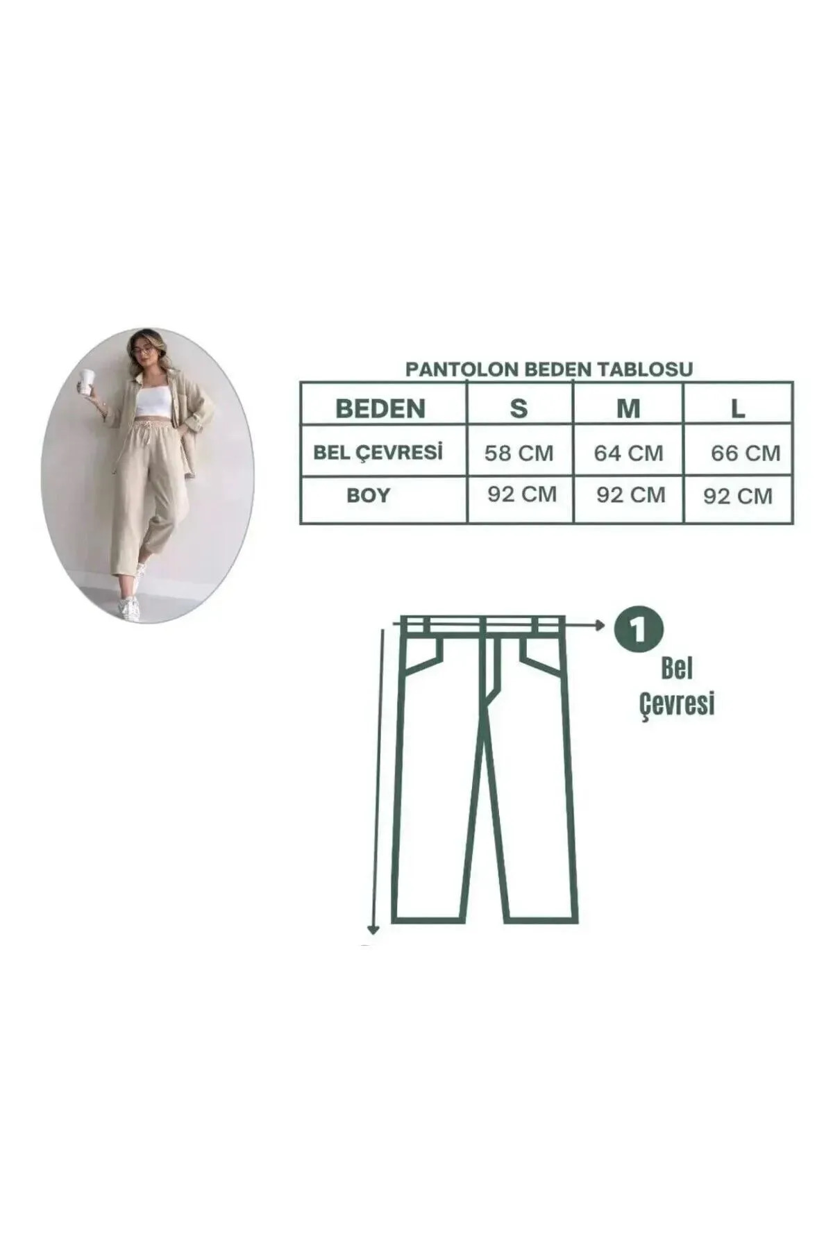 Women's Two-Piece Linen Set Fuchsia Pants Shirt Top Bottom - Görsel 5