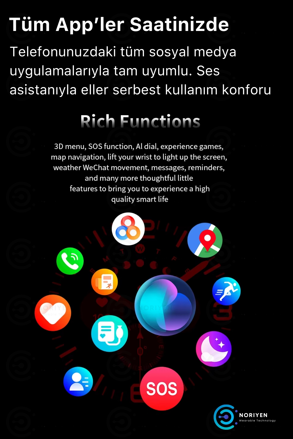Premium Amoled Ekran Full Hd Spor Sağlık Sensör Babalar Günü Hediyesi Sk7 Ultra Akıllı Saat