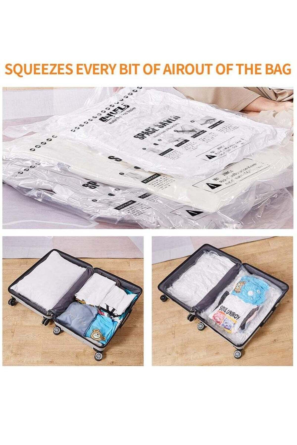 COOYA-Storage Bags, Space Saver Premium Sealer Bags with Hand Pump,6 Pcs 80x60cm Vacuum Compression Bags 3