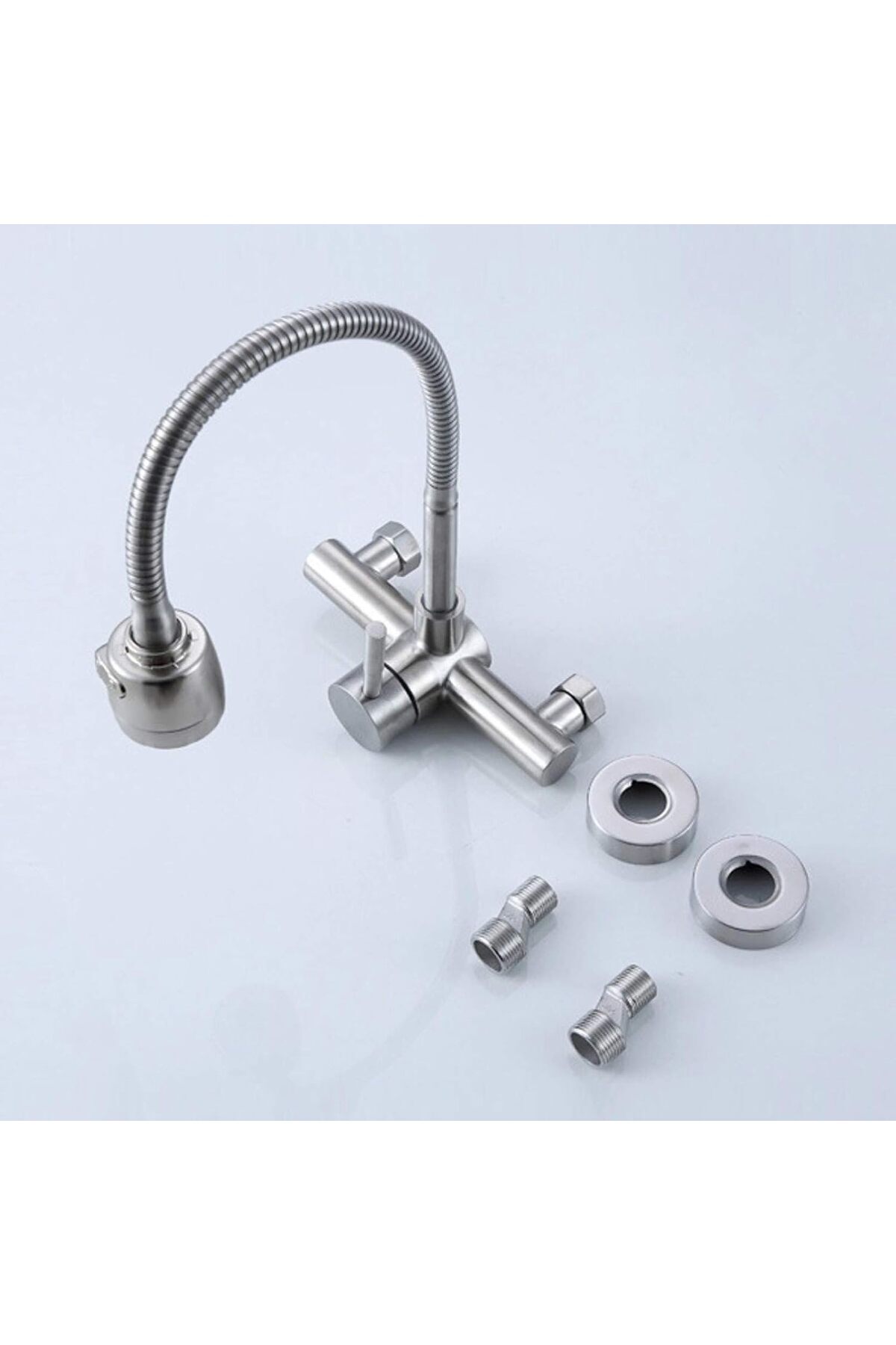 COOYA-Water Tap for Kitchen, Stainless Steel, Wall Mounted, Kitchen Sink Tap 360 Degree Swivel 5
