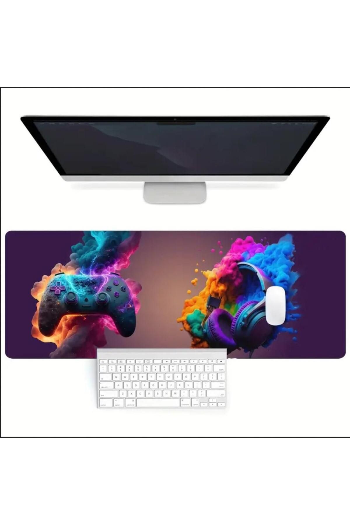 sgeteknoloji-70X30 cm 3D Gamepad Headset Design Non-Slip Base Speed Surface Player Mouse Pad Gaming 3