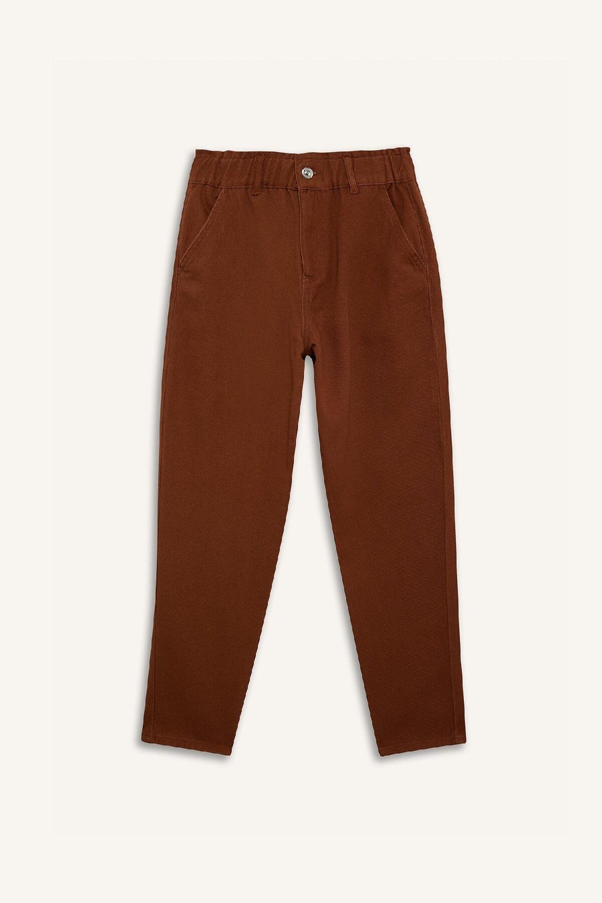 DeFacto-Paperbag Gabardine Fabric Trousers with Pocket Standard Leg S2790Az25Sp 6