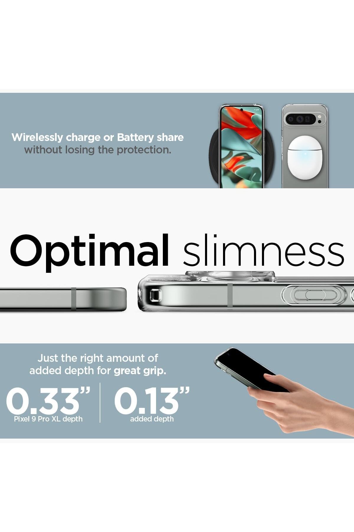 Spigen-Ultra Hybrid designed for Google Pixel 9 Pro XL case cover - Crystal Clear 7