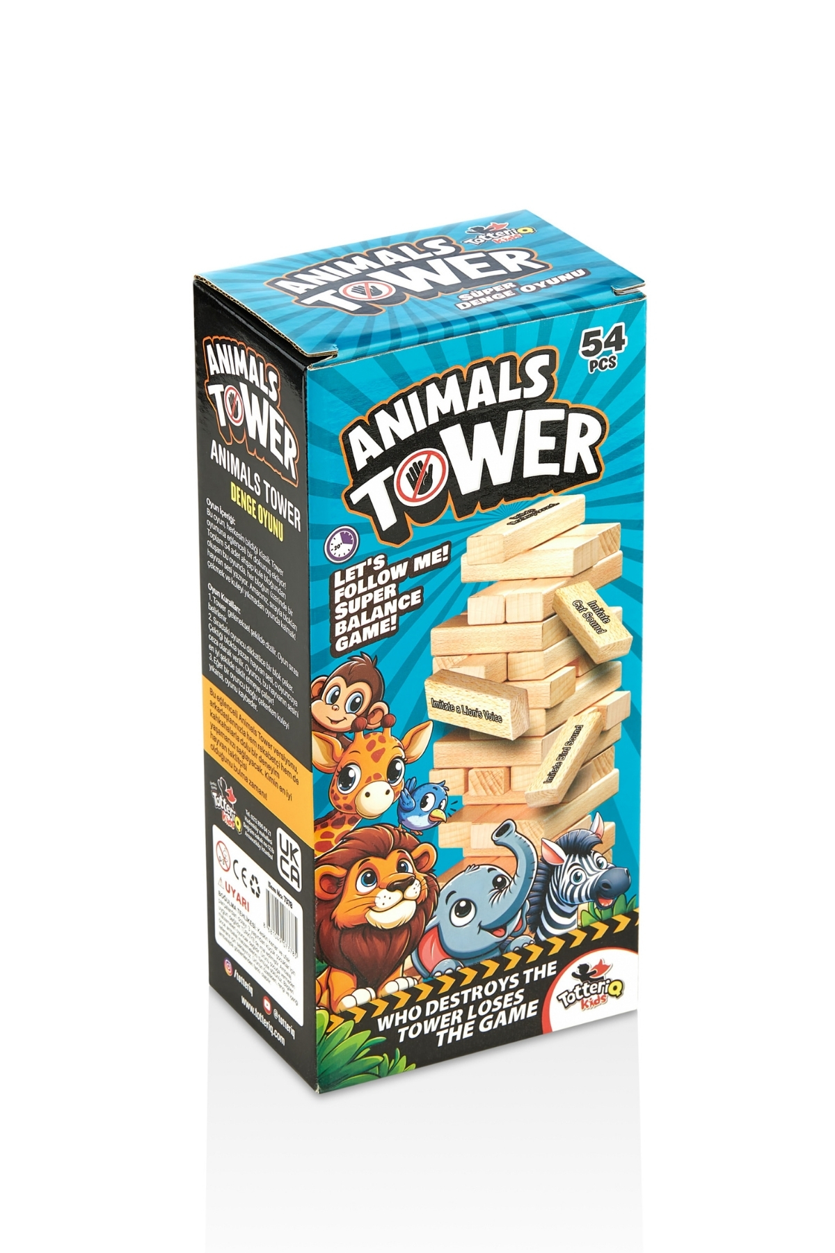 ●T NIKKE ザ・キングダ4BOX N5675 TOTTERİQ totteriq İNGİLİZCE ANİMALS TOWER DENGE OYUNU 54 ADET
