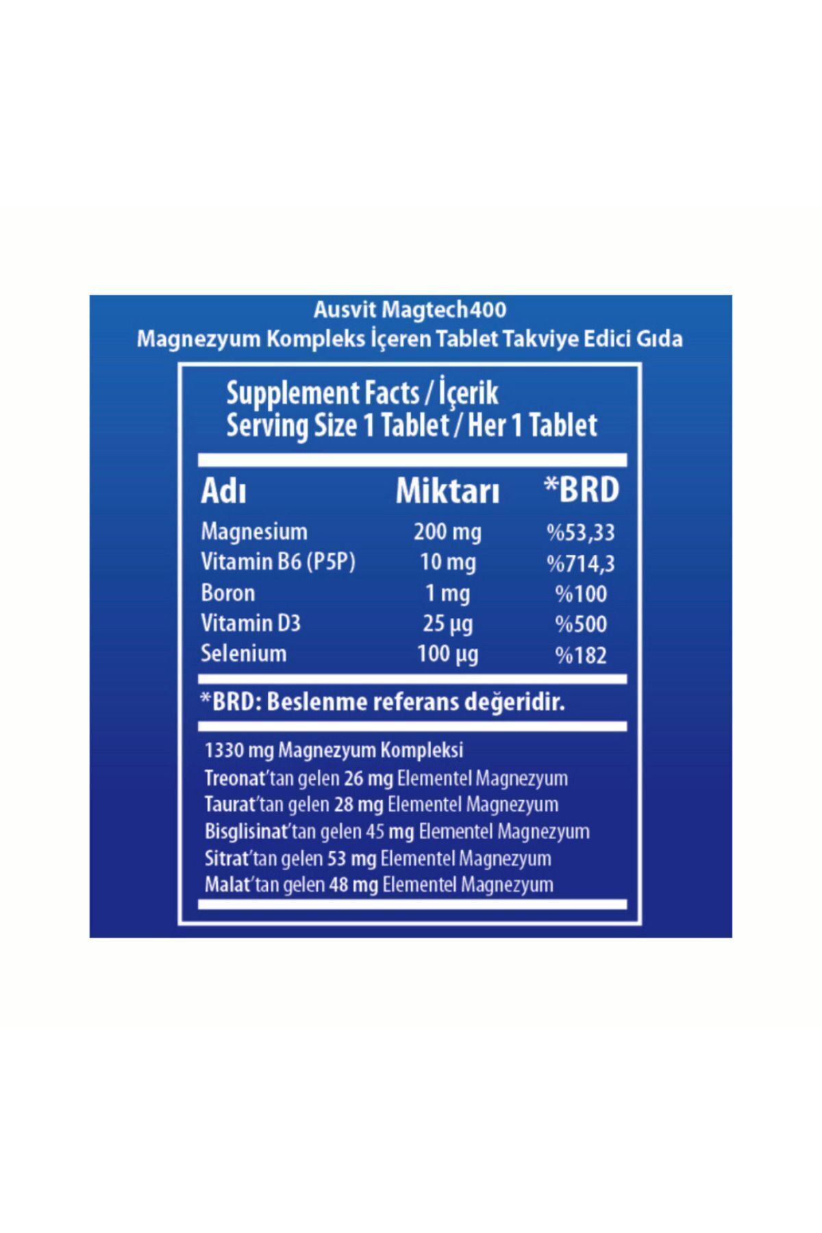 Ausvit-Magtech 400 - Magnesium Complex Tablet Food Supplement 3