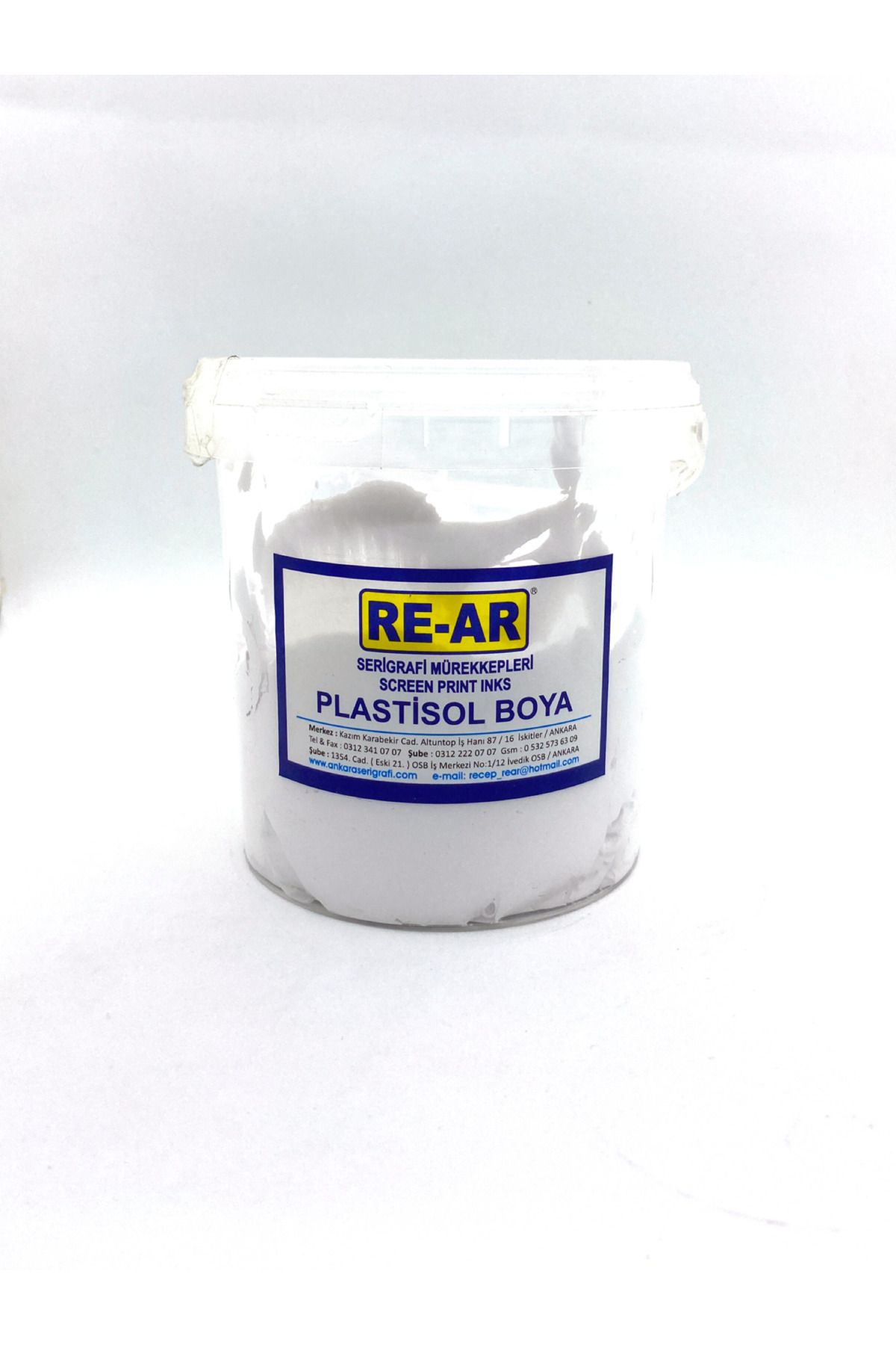RE-AR Plastisol Beyaz Serigrafi Tekstil Baskı Boyası 1 Kg