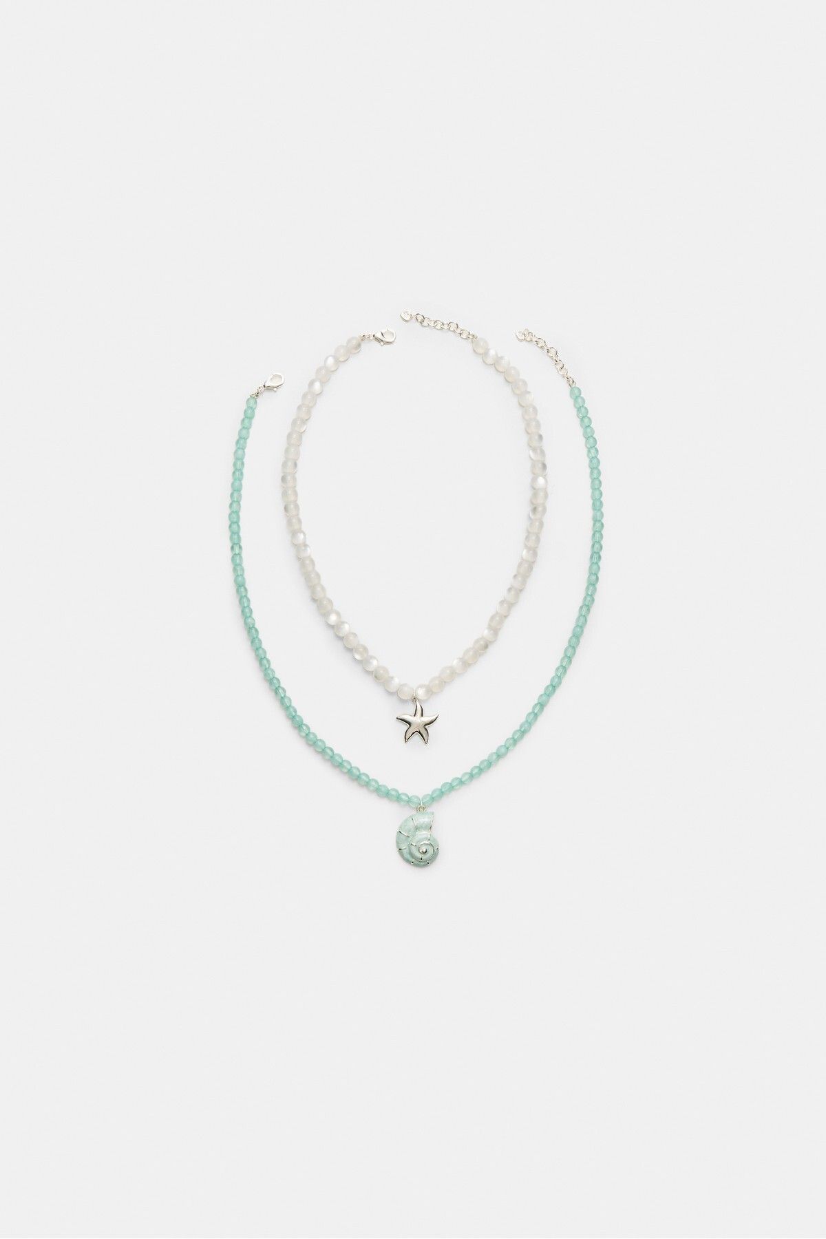 Stradivarius-Set of 2 star and seashell necklaces 4