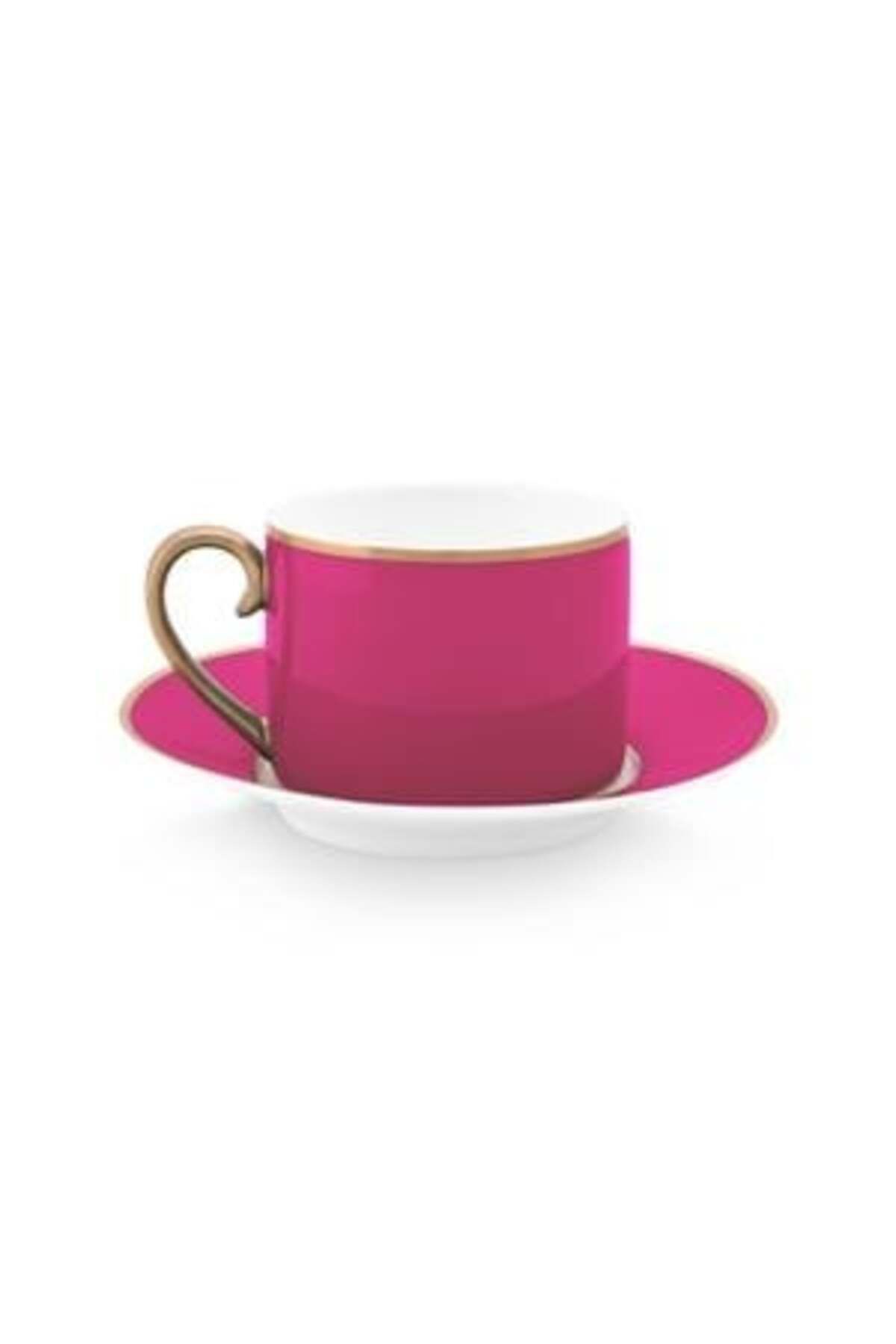 Pip Studio-Espresso cup with saucer, Pip Studio, 220 ml, Pip Chique collection, Gold-Pink 1