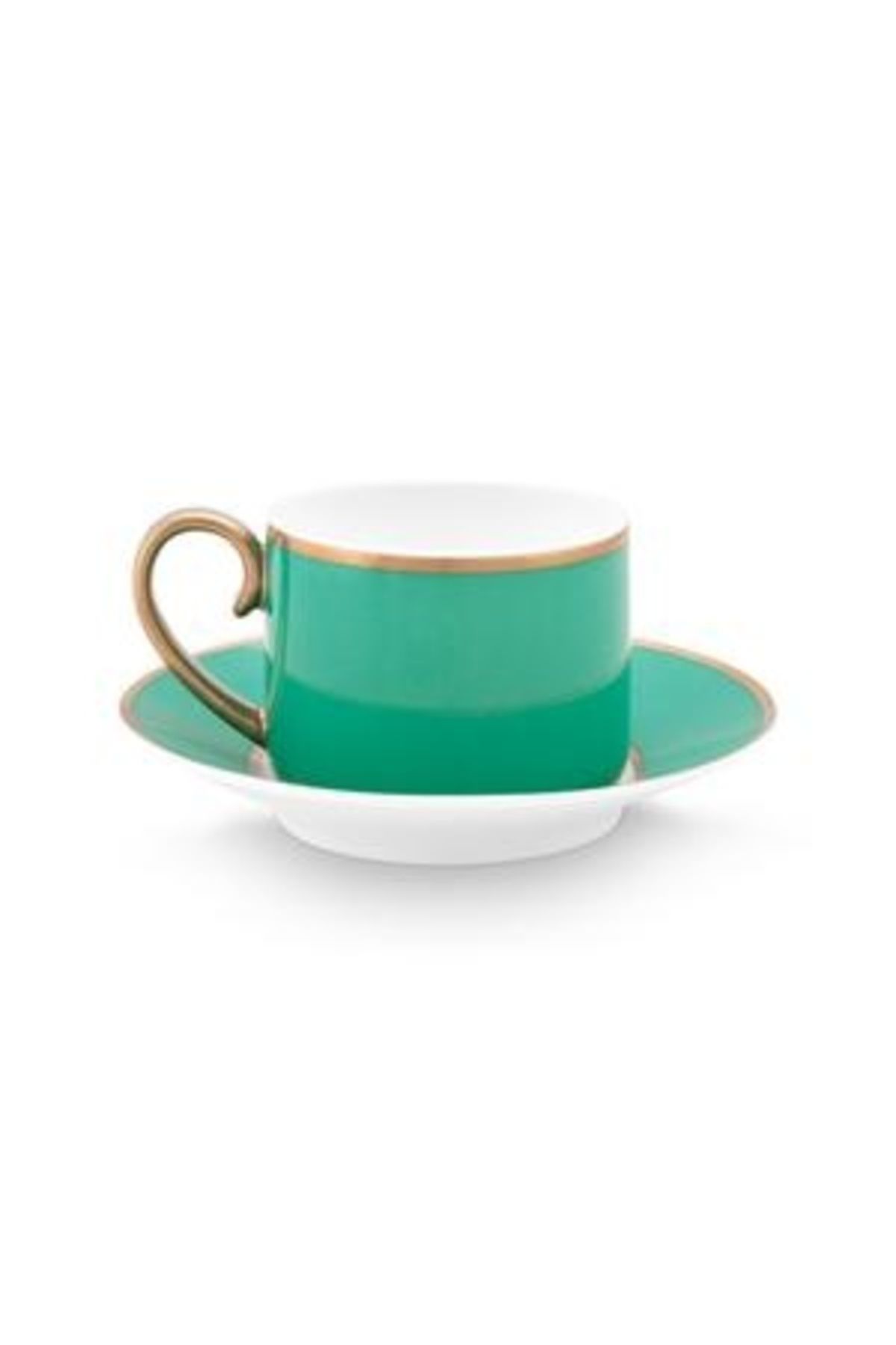 Pip Studio-Espresso cup with saucer, Pip Studio, 120 ml, Pip Chique collection, Gold-Green 4