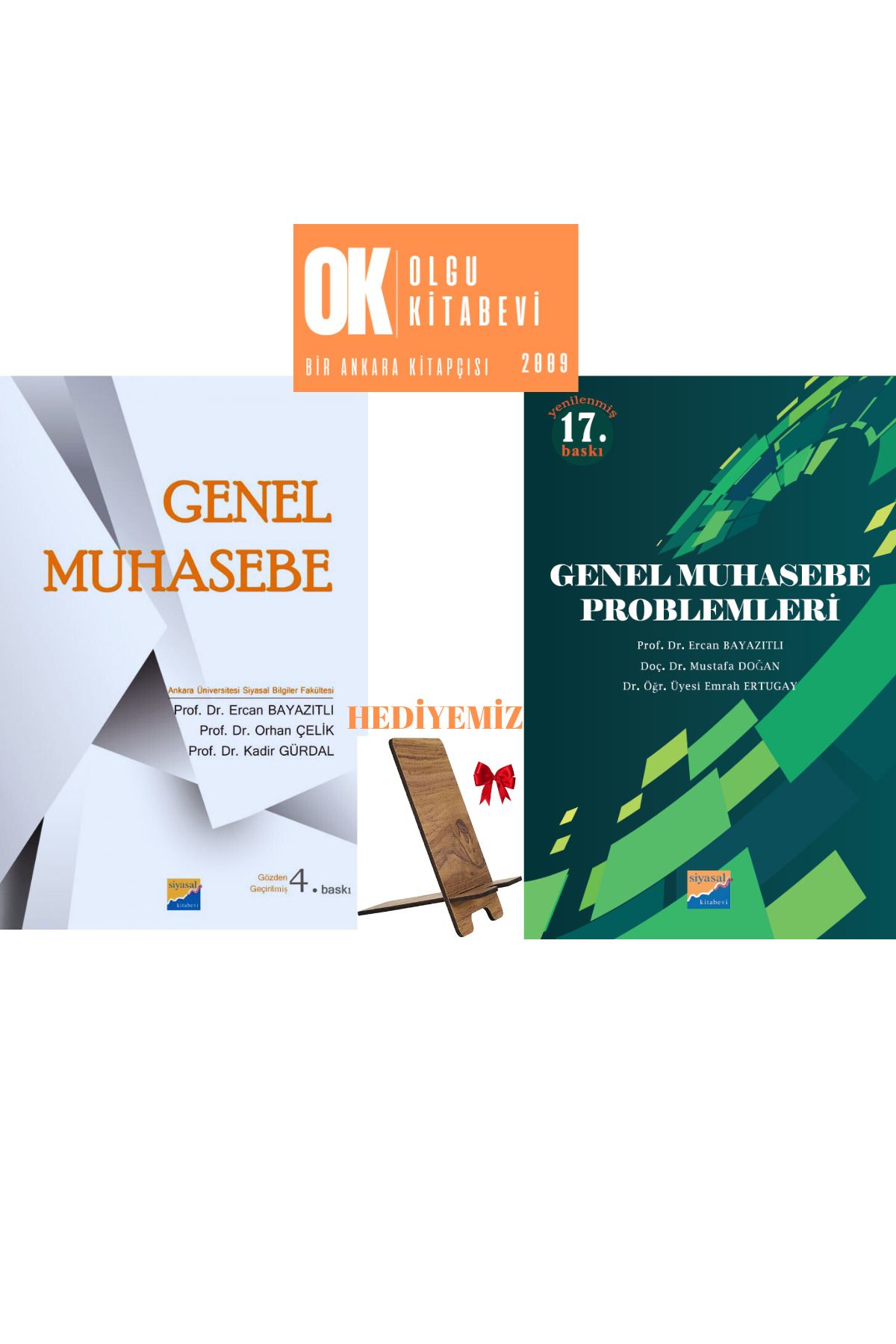 Siyasal Kitabevi Genel muhasebe - Genel muhasebe problemleri / 2 kitap - Ercan Bayazıtlı (telefon tutucu hediye)