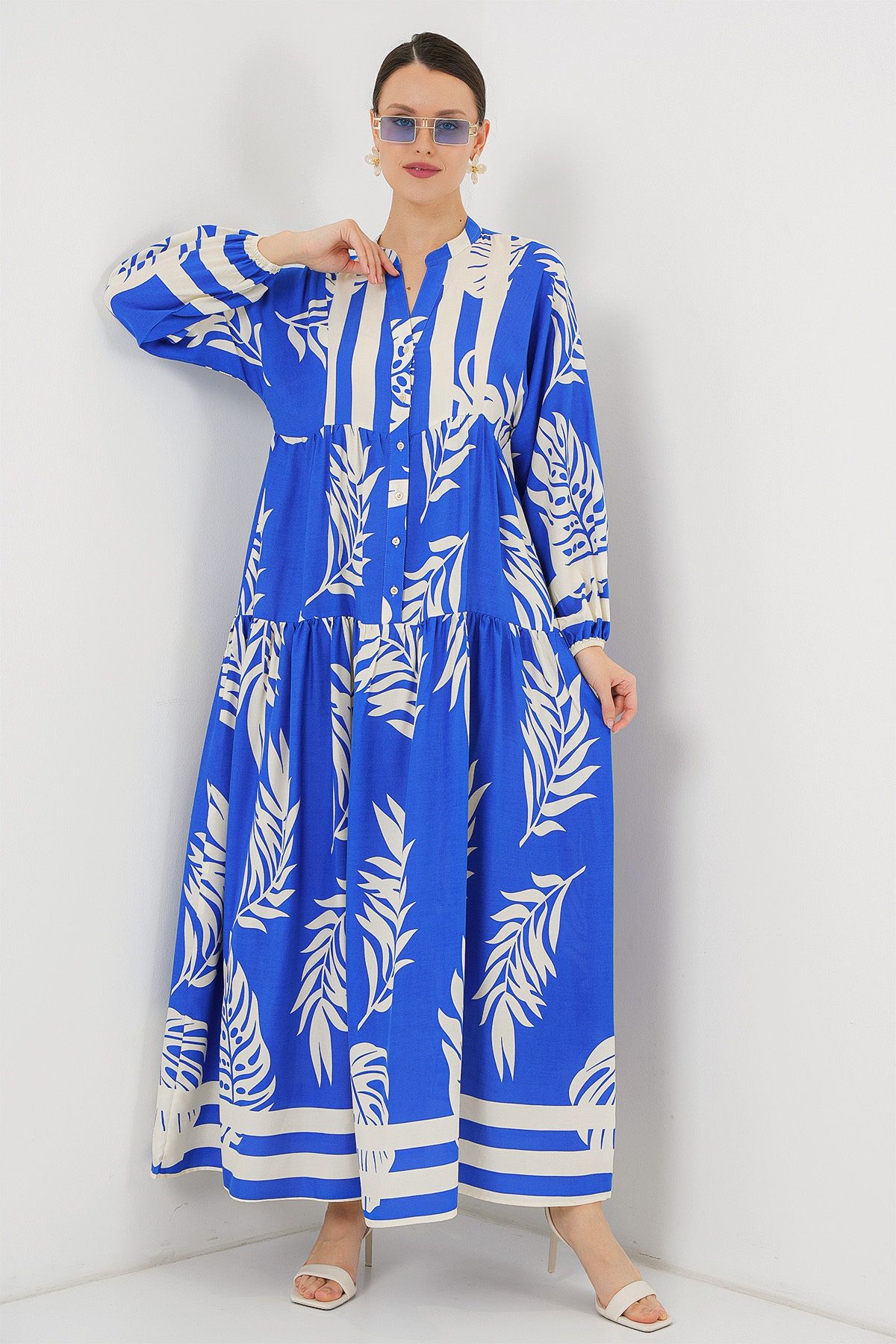 Bigdart-2423 Authentic Patterned Hijab Dress - Saks 3 3