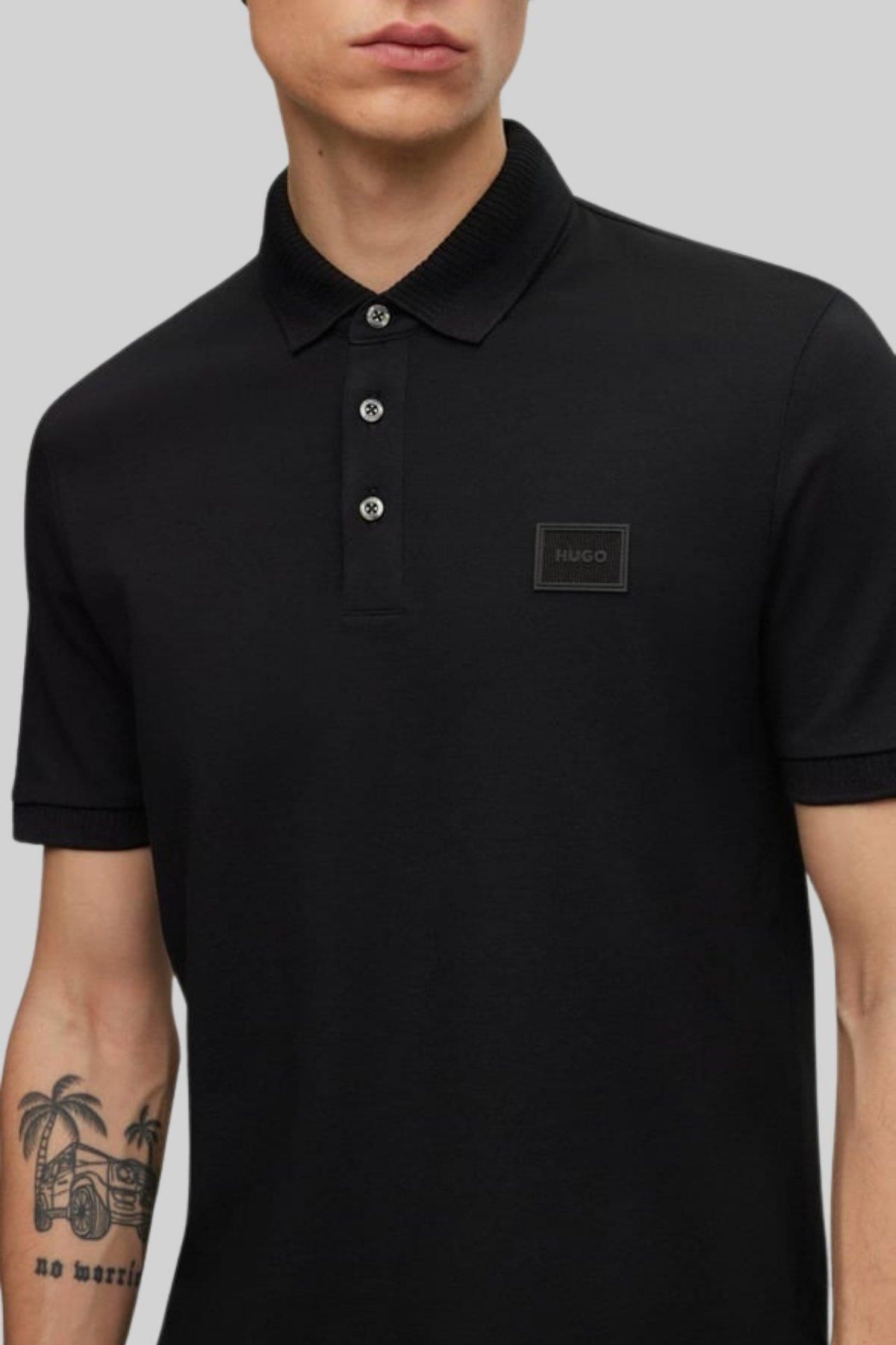 تی شرت یقه پولو مردانه باریک سیاه و سفید Hugo Boss