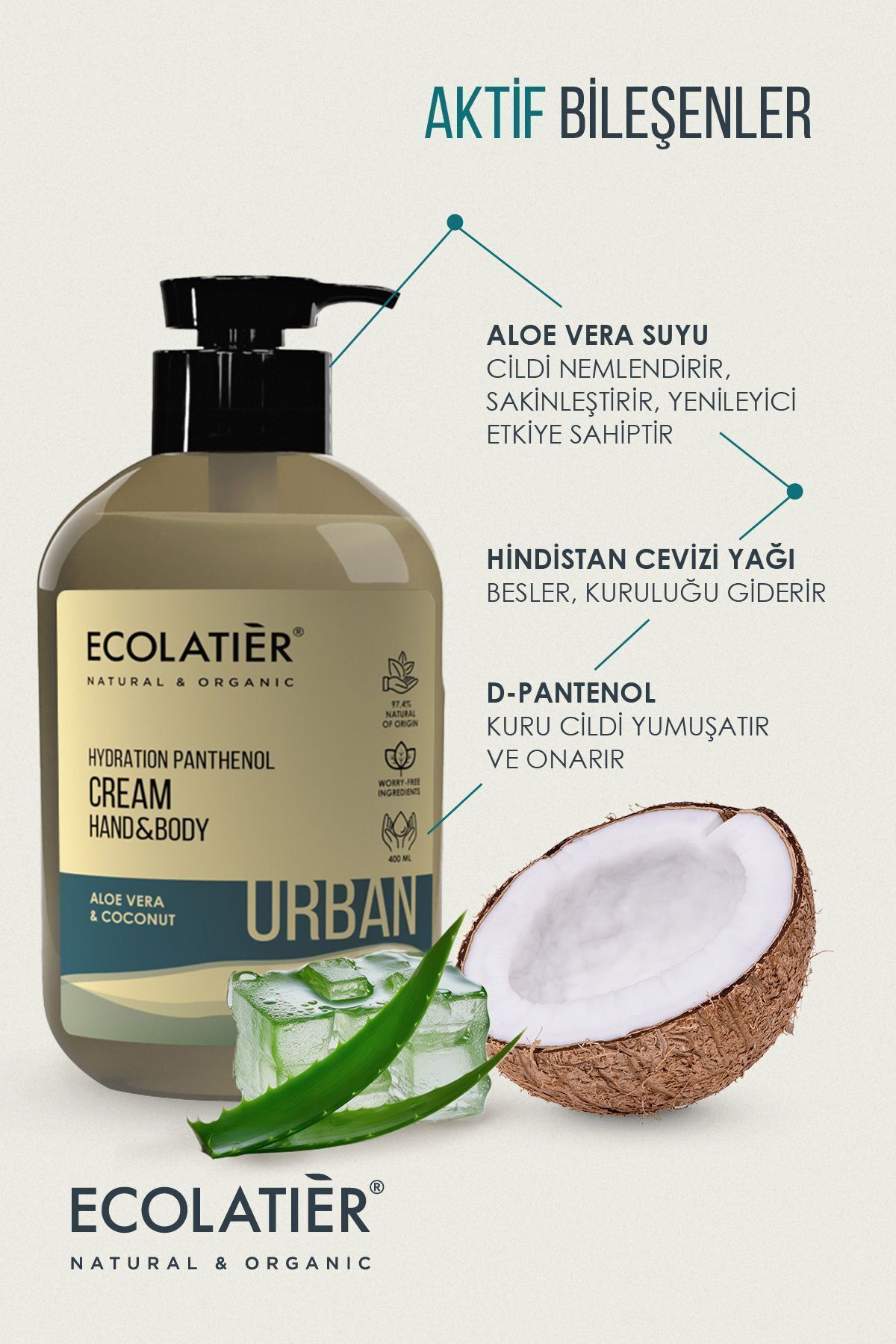 Pantenol El Vücut Bakım Kremi Nemlendirici Kuru Ciltler Için Yumuşatıcı, 400ml/ Hand & Body Cream — 8606032060603 — تصویر 3 از 9