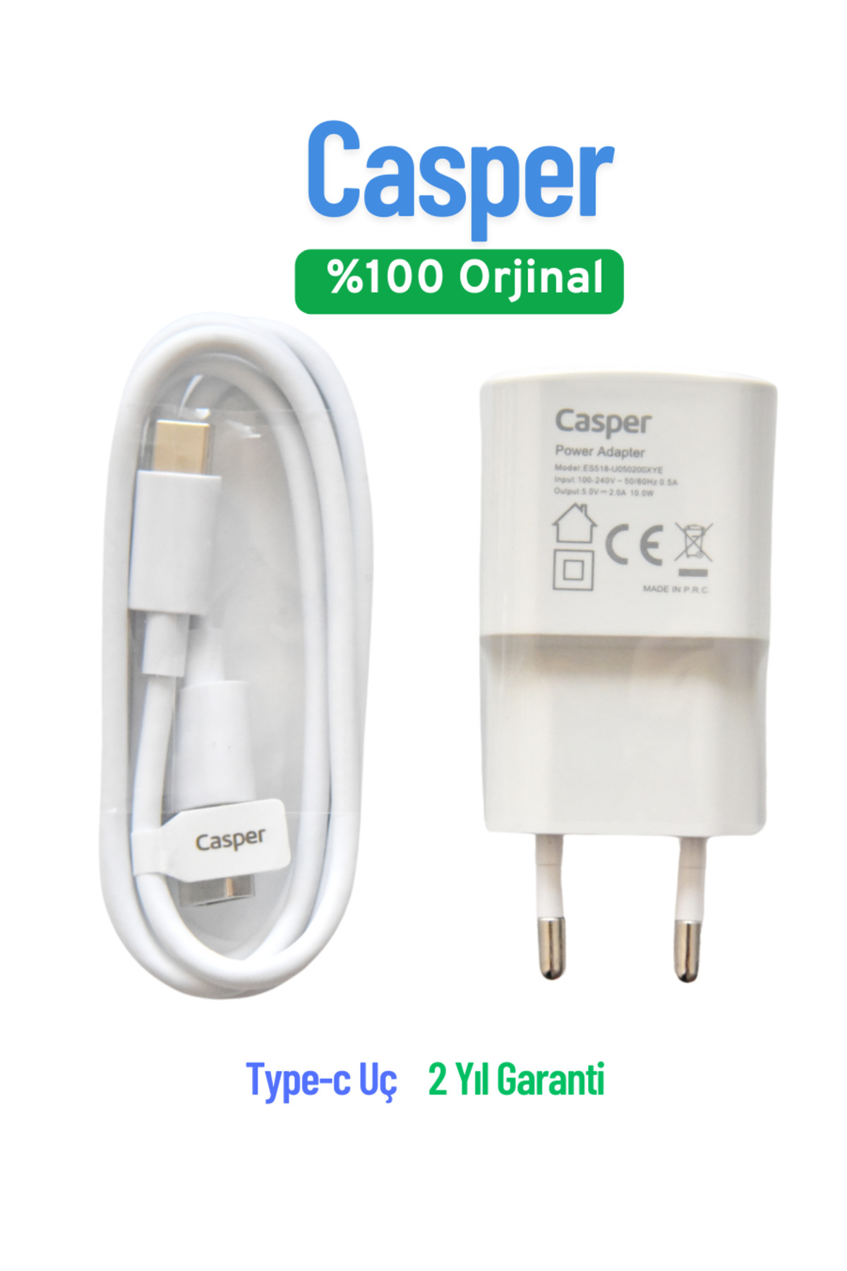 キャスパー　CASPER　ハウス CASPER Telefon Adapter & Kablosu Hızlı Şarj & %100 Type-c Uçlu 2