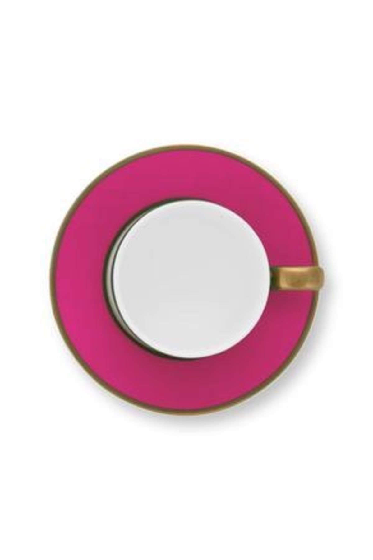 Pip Studio-Espresso cup with saucer, Pip Studio, 120 ml, Pip Chique collection, Gold-Pink 3