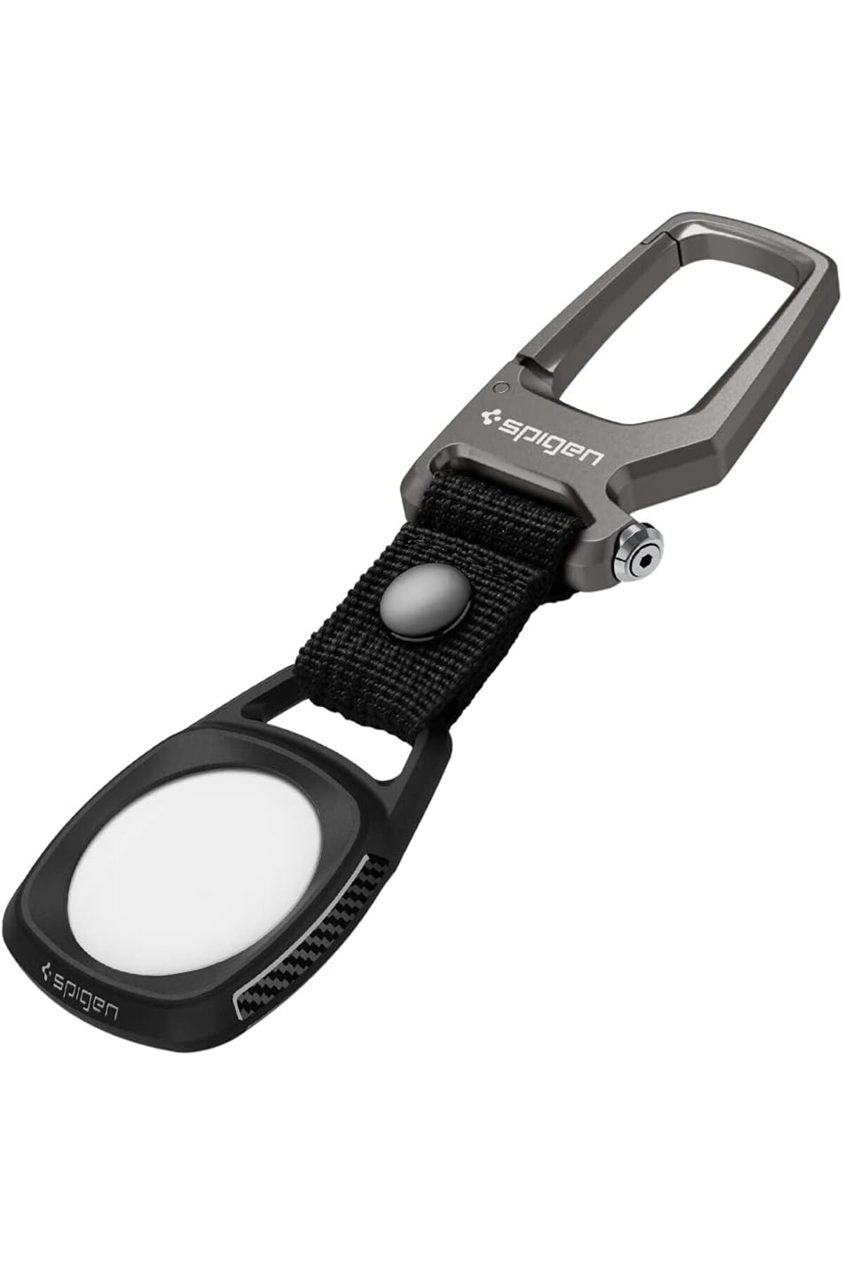 Spigen-Rugged Armor with Keychain Ring Designed for AirTag Case Cover AirTags Holder - Black 1