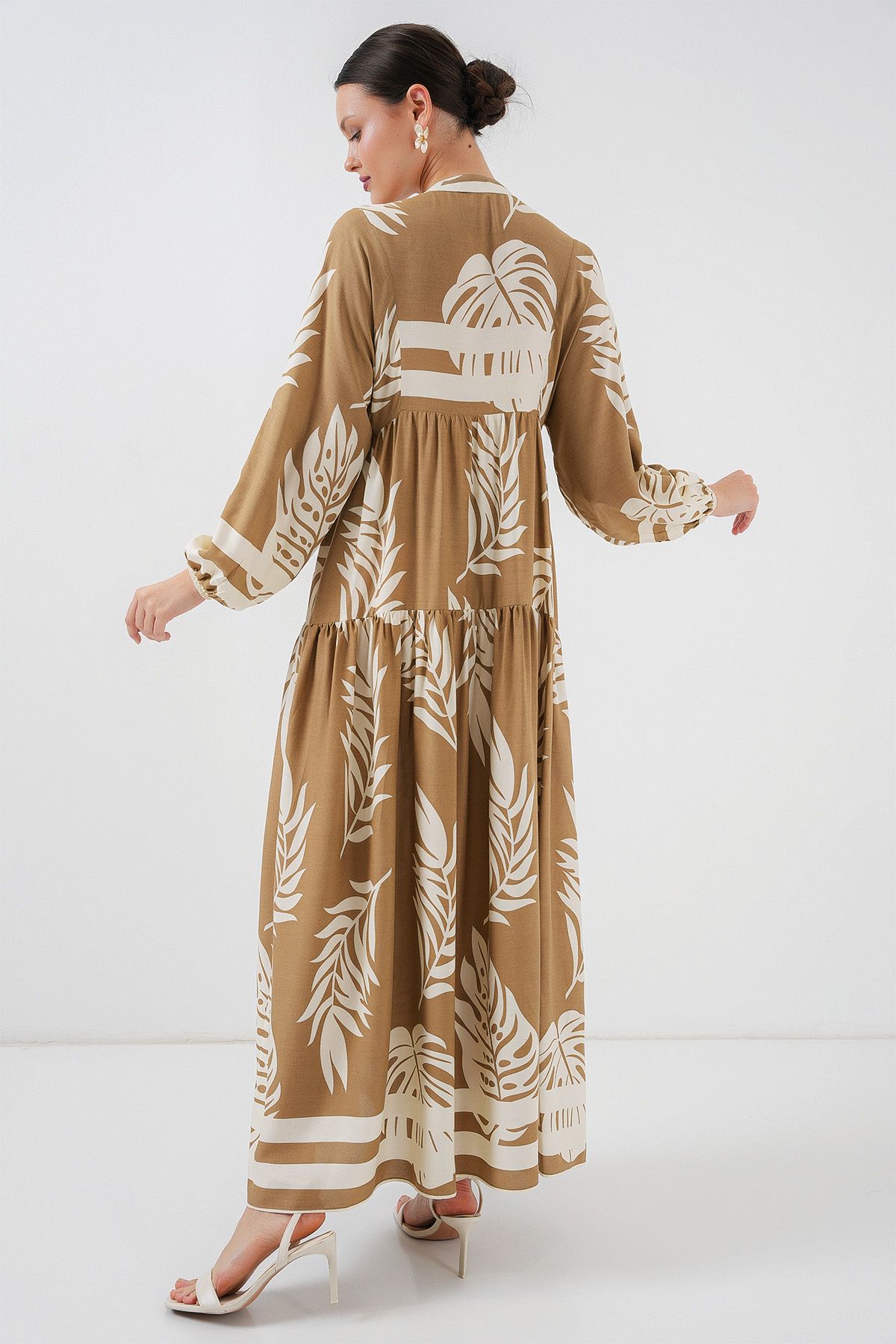 Bigdart-2423 Authentic Patterned Hijab Dress - F.Mink 5