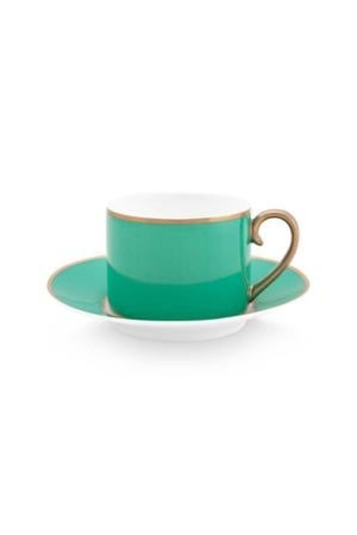 Pip Studio-Espresso cup with saucer, Pip Studio, 220 ml, Pip Chique collection, Gold-Green 3