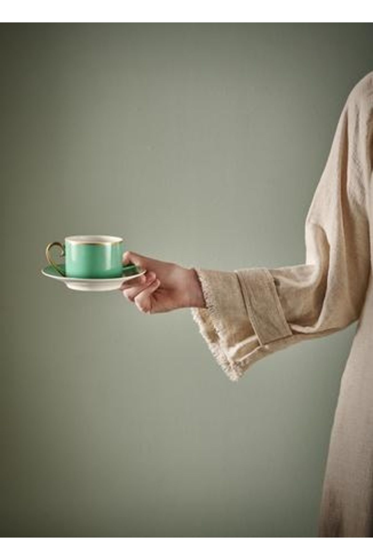 Pip Studio-Espresso cup with saucer, Pip Studio, 120 ml, Pip Chique collection, Gold-Green 2
