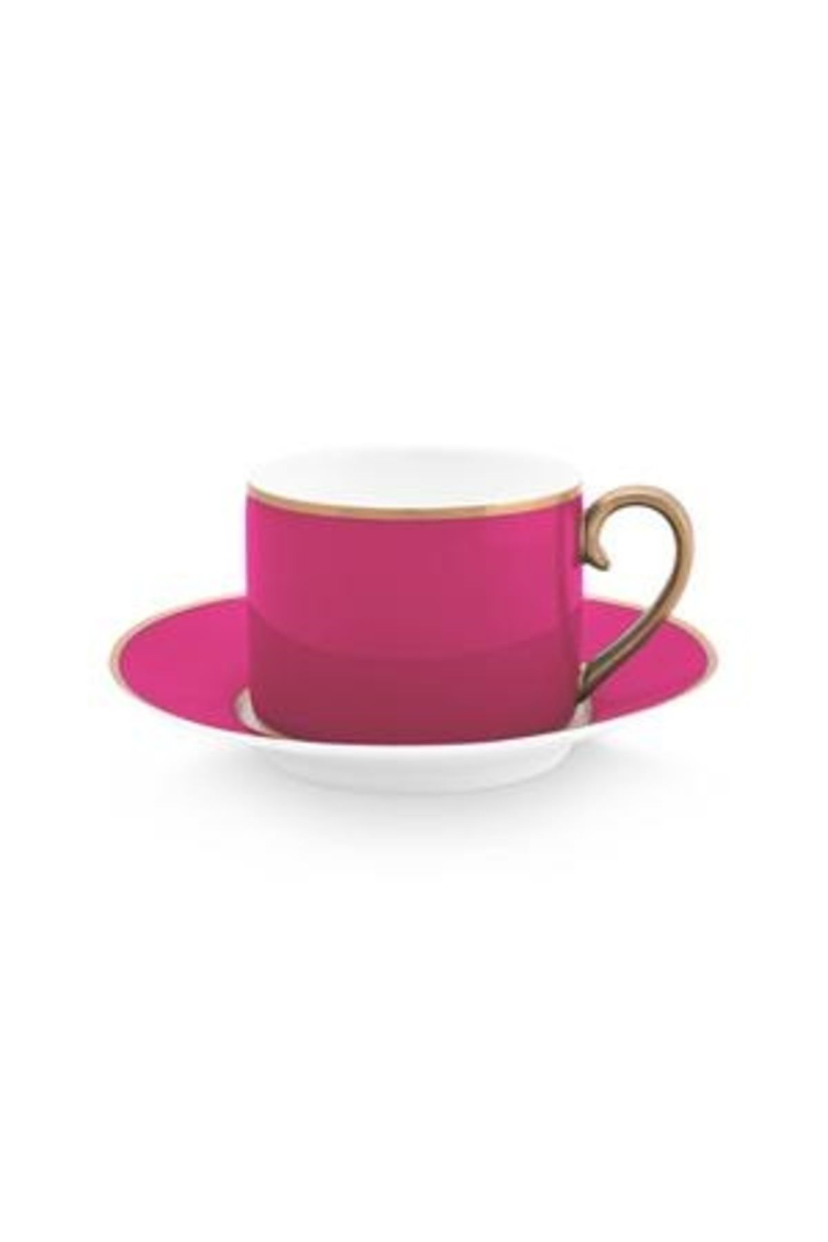 Pip Studio-Espresso cup with saucer, Pip Studio, 220 ml, Pip Chique collection, Gold-Pink 3