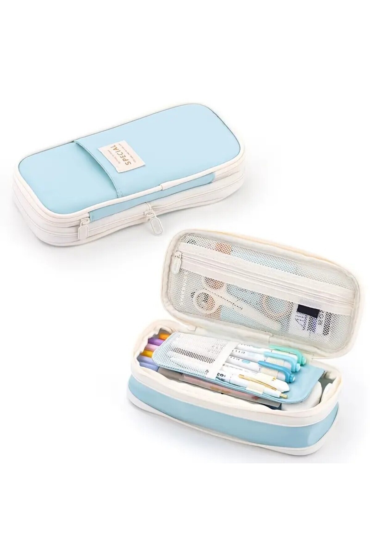 Rediquis-1Pc Large Capacity Double Layer Pencil Case 1