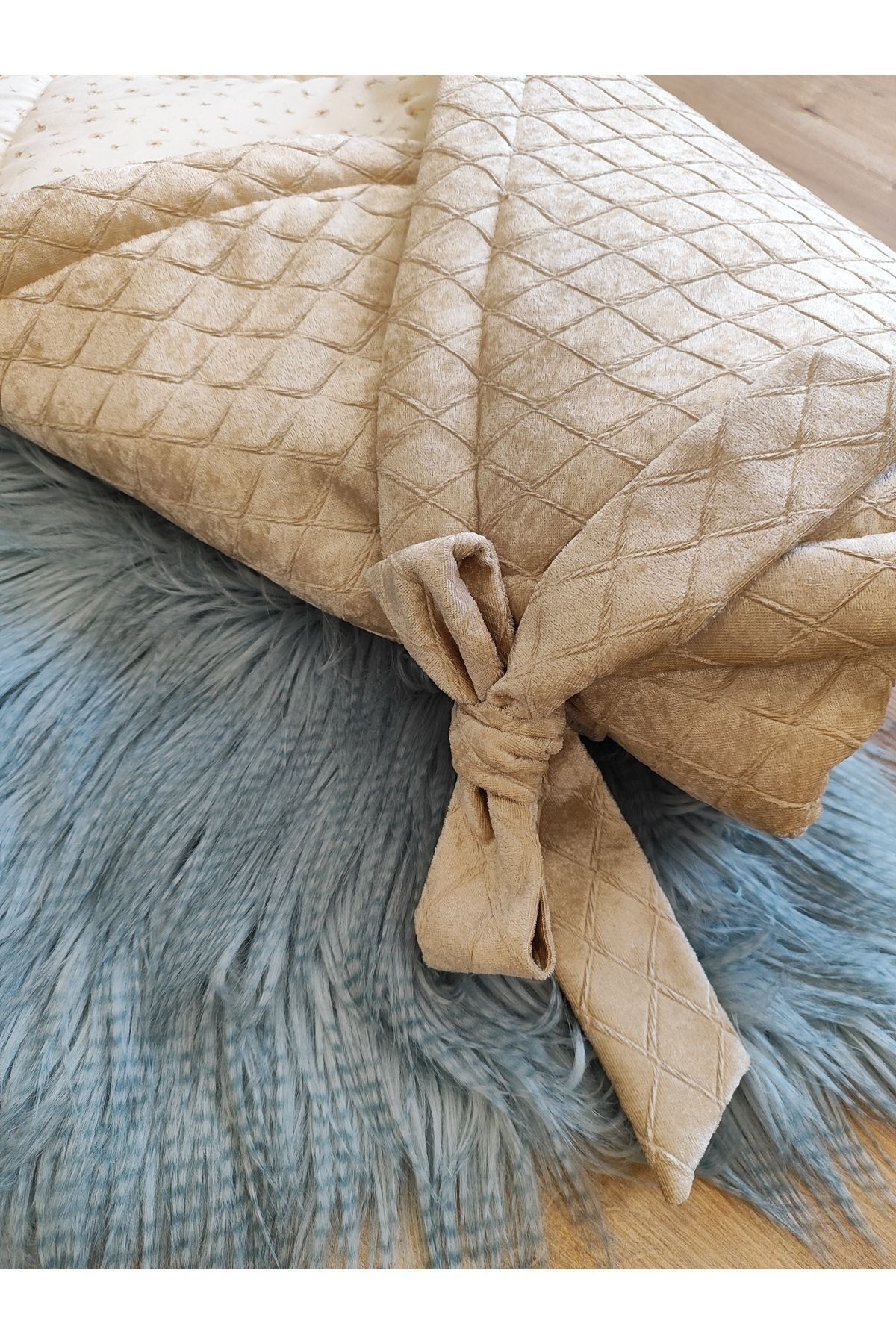 Tomuycuk Kahve Kız Erkek Bebek Battaniyesi Doğal Uyku Kundağı Hastane Çıkış Yenidoğan Mevsimlik Hediyelik fotoğrafı 6 (önizleme)