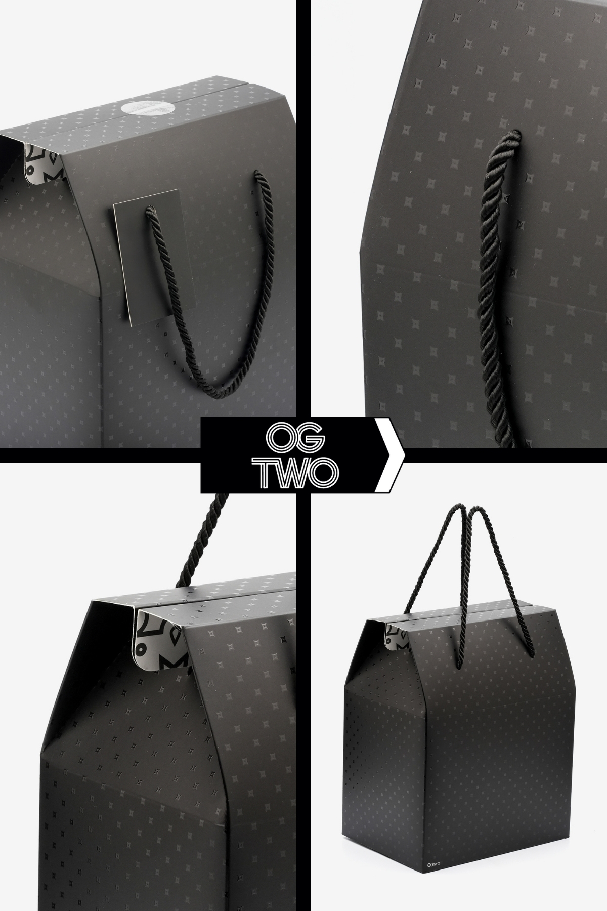 OGTWO Premium Konsept Tasarım Hediye Kutusu Çanta Boş Karton Hediye Paketi Hediyelik Siyah - 24x14x20cm fotoğrafı 2 (önizleme)